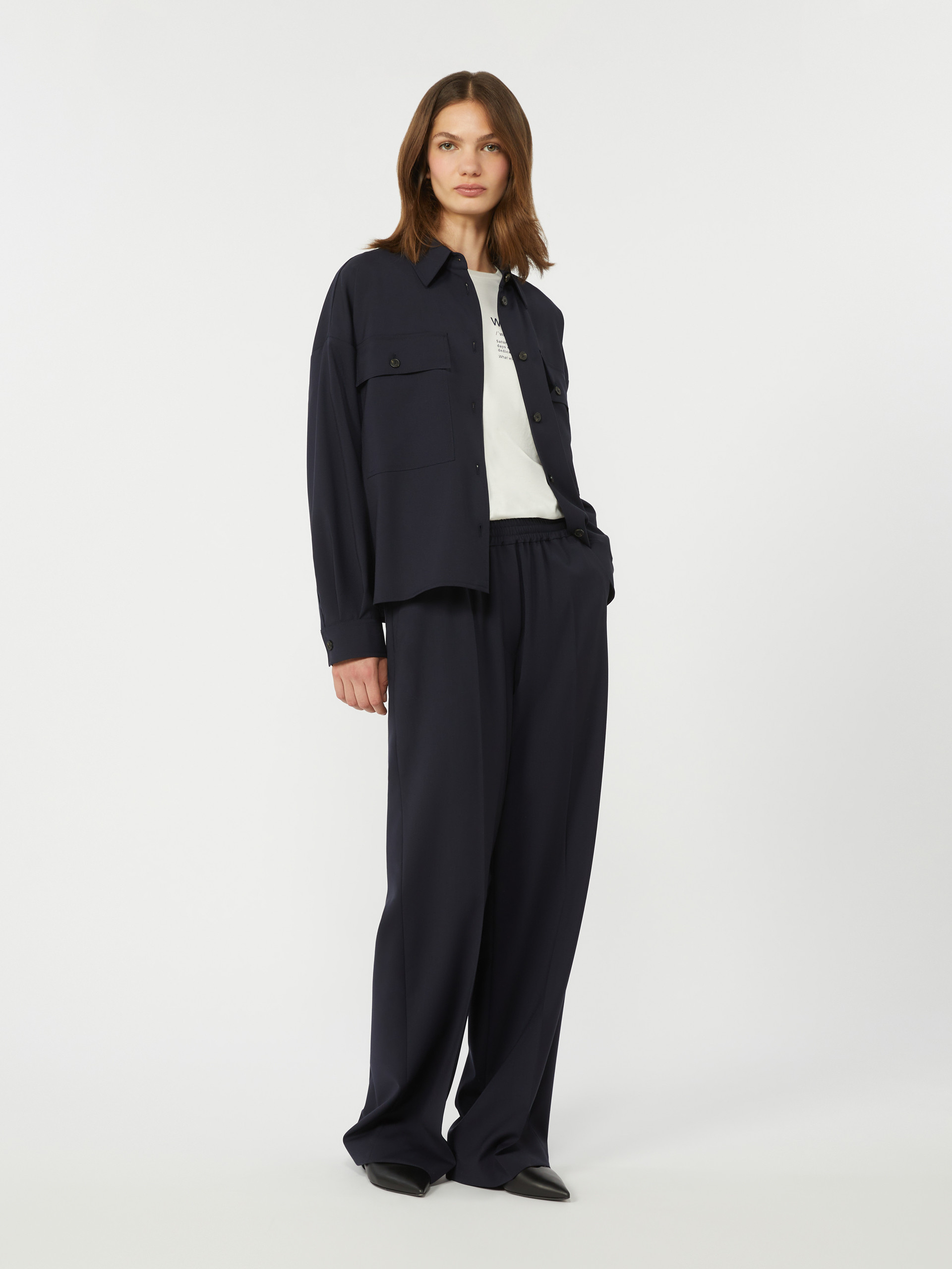 Pure woollen cloth trousers - NAVY - Weekend Max Mara