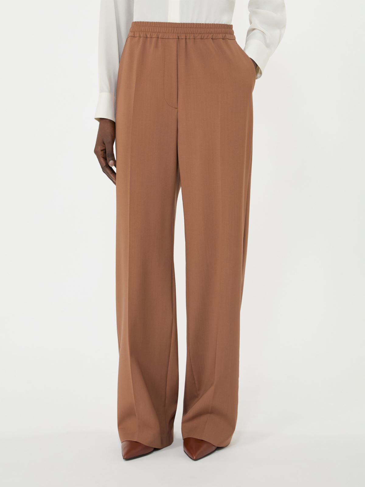 Pure woollen cloth trousers - TOBACCO - Weekend - 2