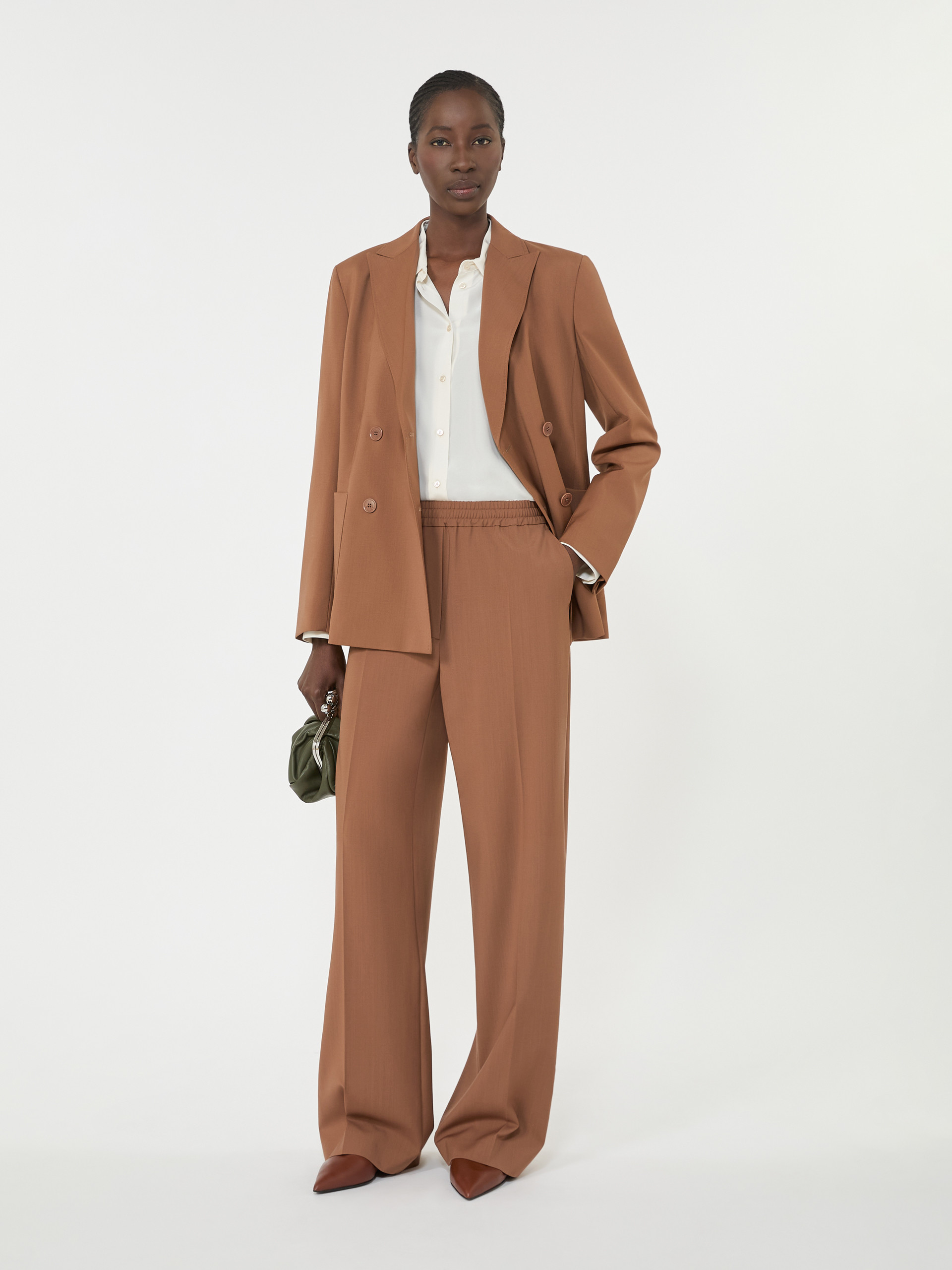 Pure woollen cloth trousers - TOBACCO - Weekend Max Mara
