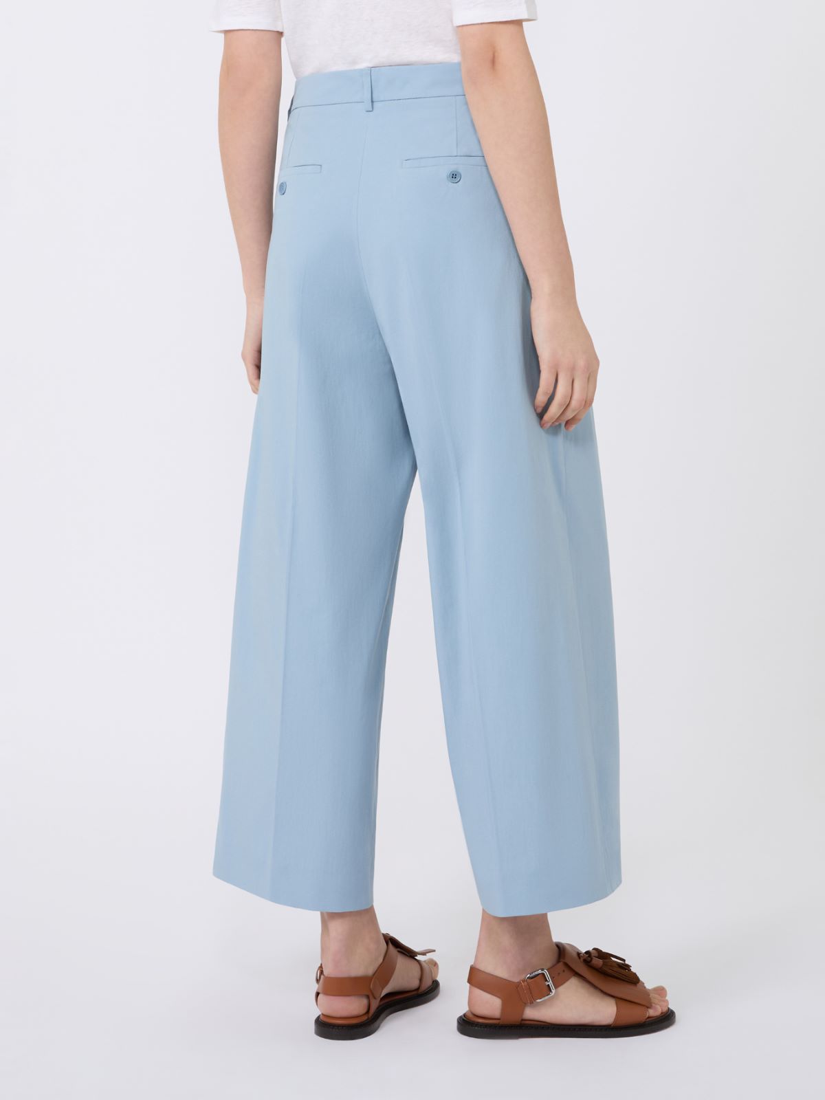 Pantalone in gabardina di cotone stretch - AZZURRO - Weekend - 3