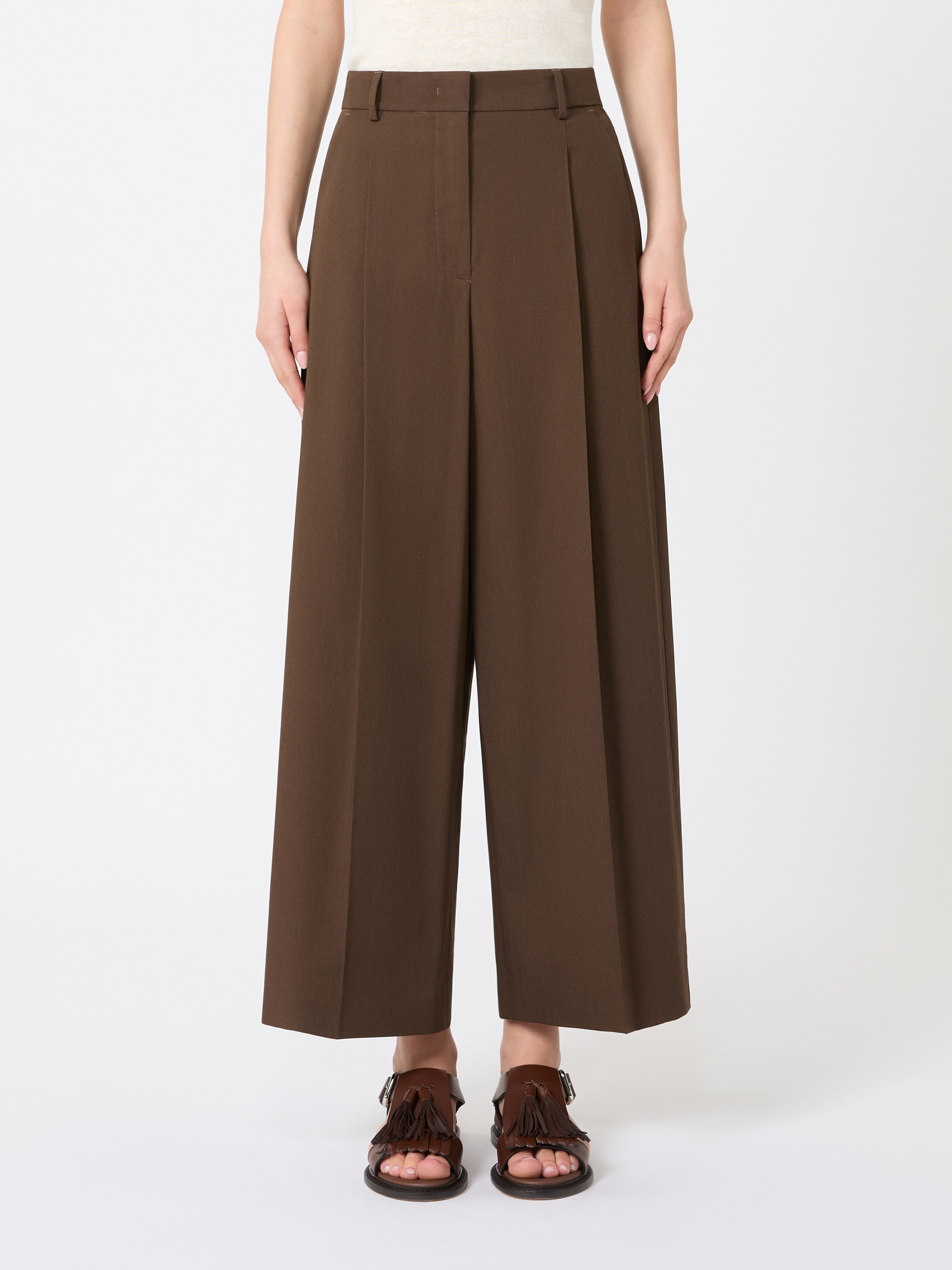 Stretch cotton gabardine trousers - CHOCOLATE - Weekend Max Mara - 2