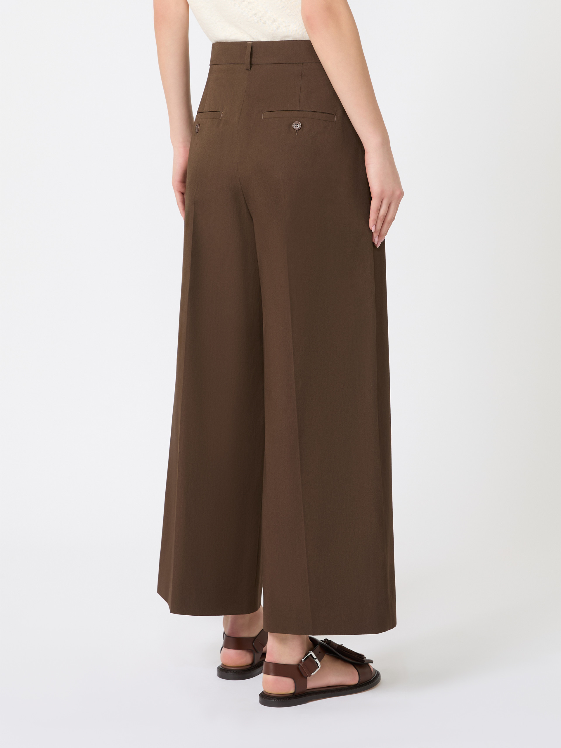 Stretch cotton gabardine trousers - CHOCOLATE - Weekend Max Mara - 3