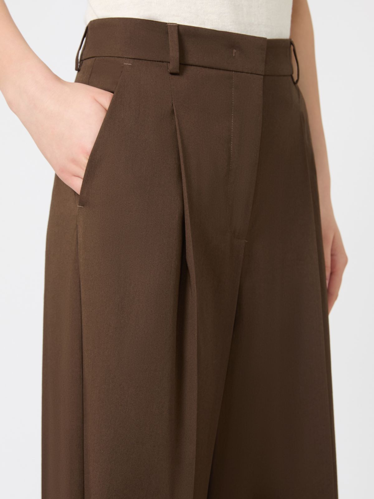 Stretch cotton gabardine trousers - CHOCOLATE - Weekend - 4