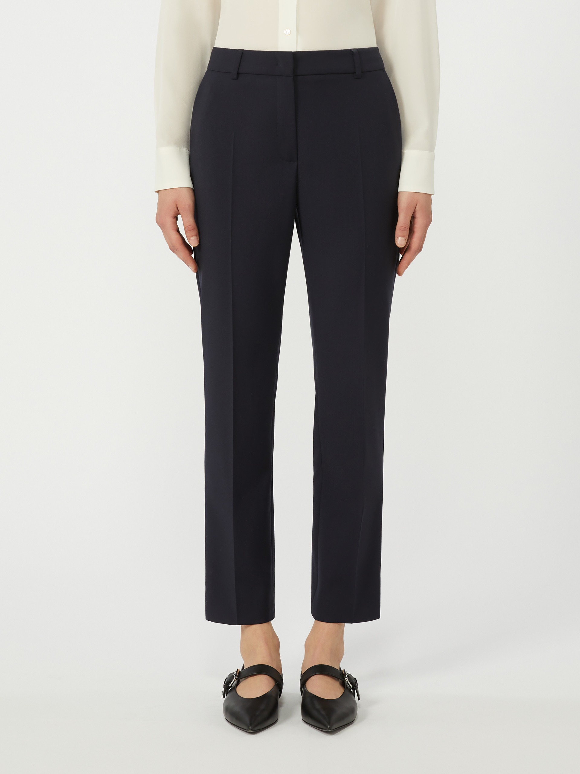 Stretch wool cigarette trousers - NAVY - Weekend Max Mara - 2