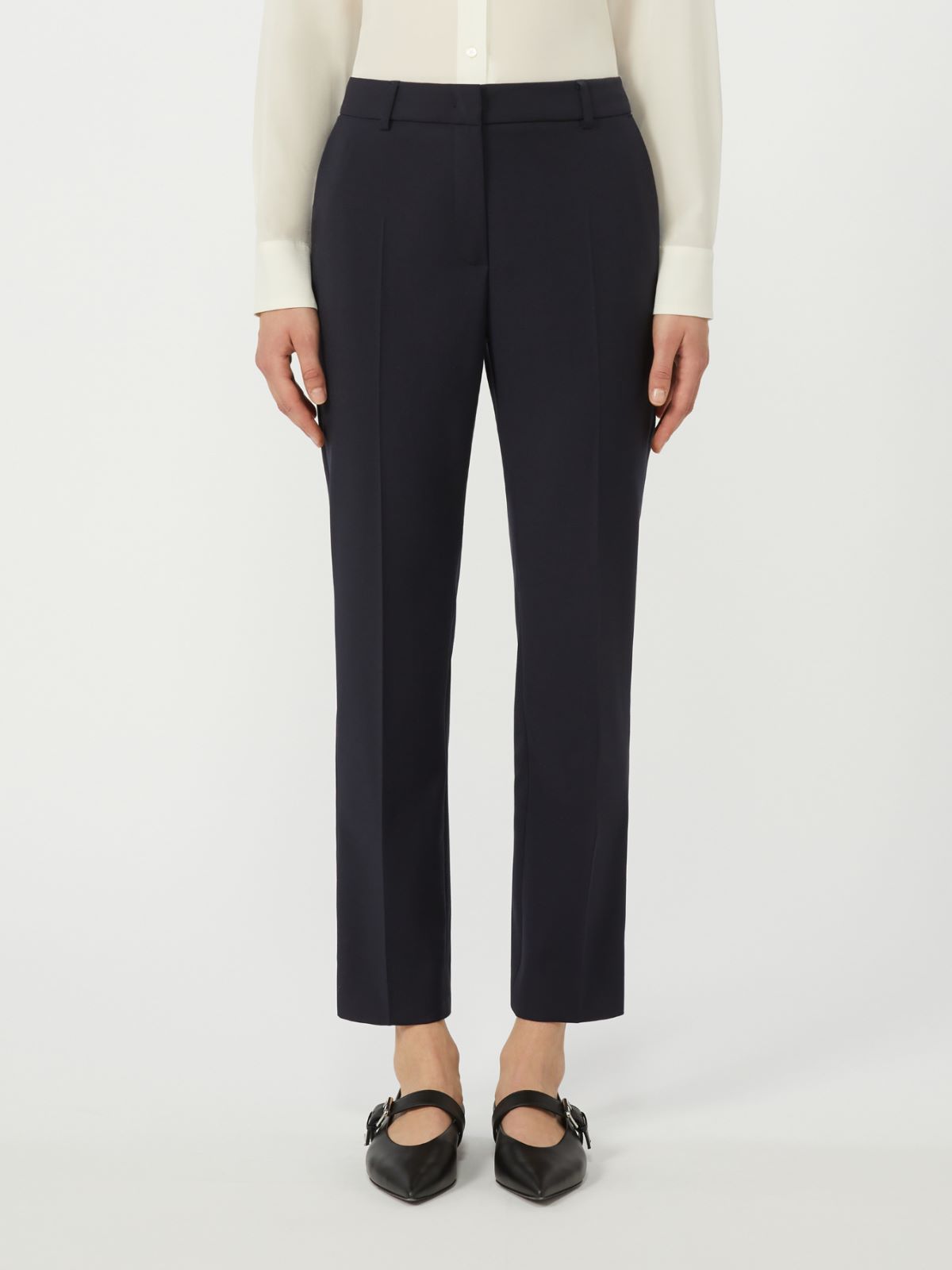 Stretch wool cigarette trousers - NAVY - Weekend - 2