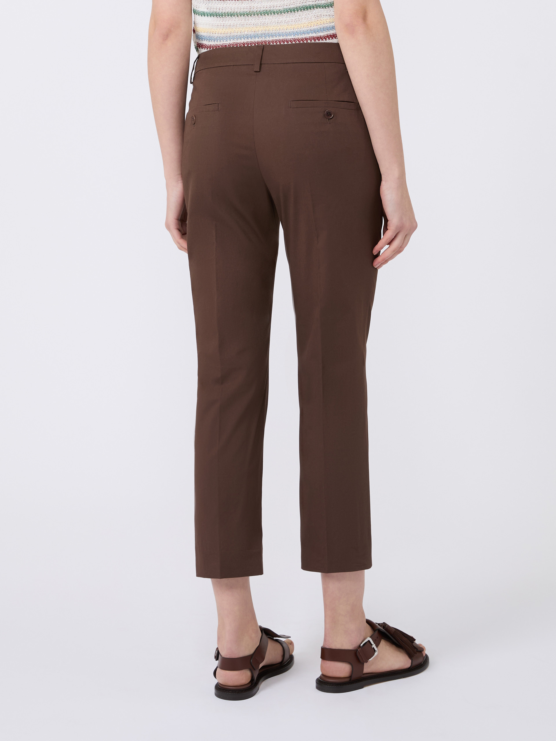 Slim-fit stretch cotton trousers - CHOCOLATE - Weekend Max Mara - 3