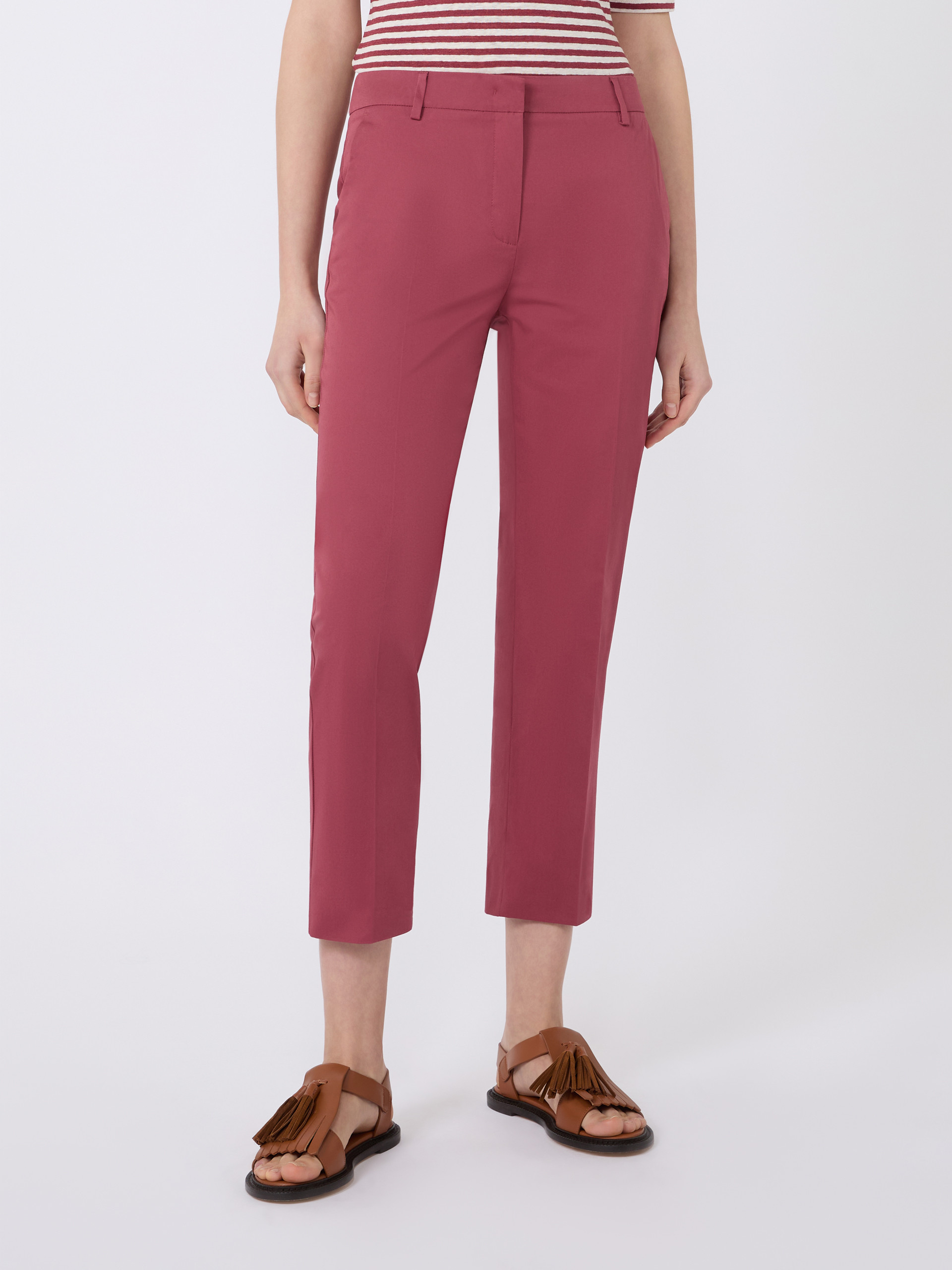 Slim-fit stretch cotton trousers - CHERRY - Weekend Max Mara - 2