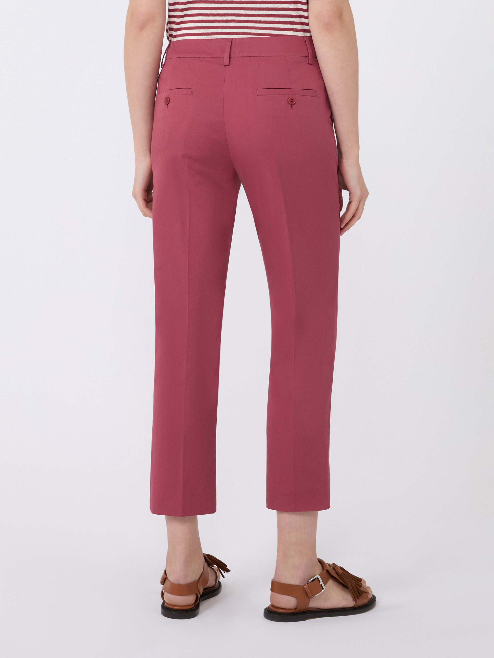 Slim-fit stretch cotton trousers - CHERRY - Weekend Max Mara - 3