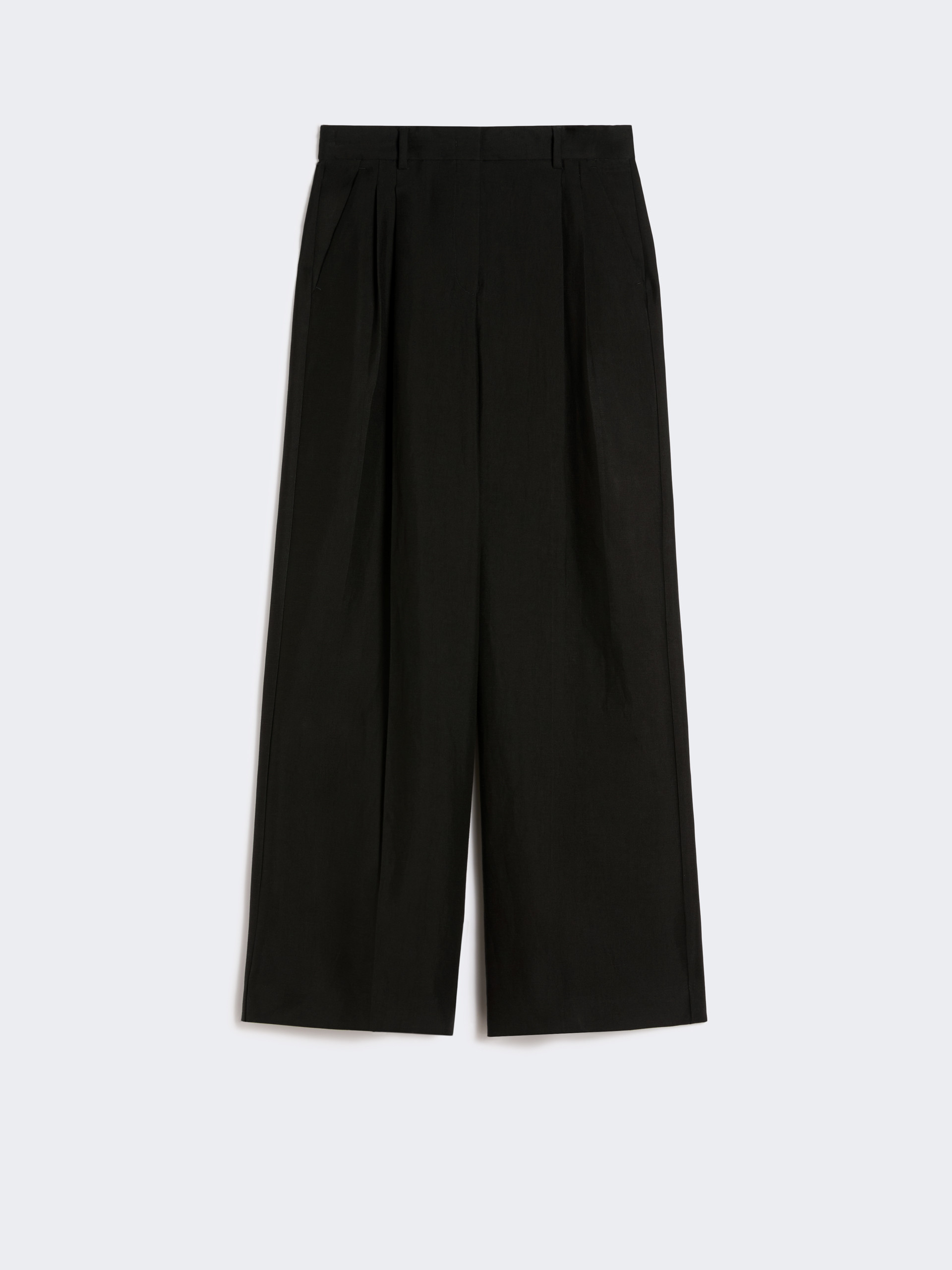 Viscose and linen wide-leg trousers - BLACK - Weekend Max Mara - 4
