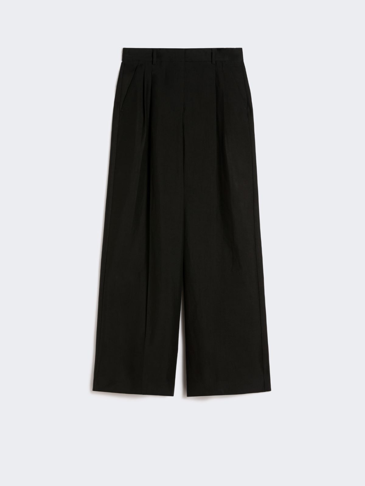 Viscose and linen wide-leg trousers - BLACK - Weekend - 4