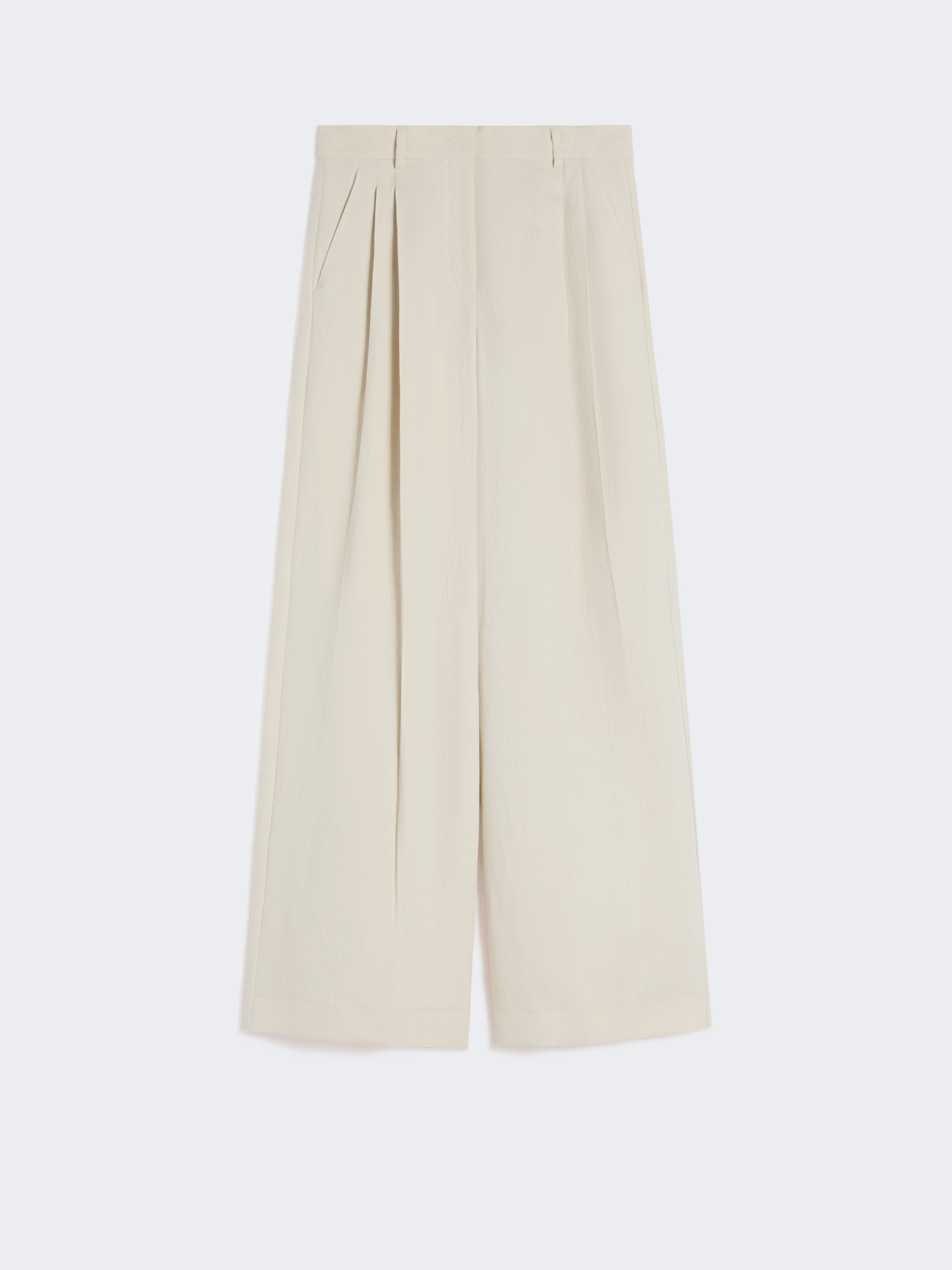 Viscose and linen wide-leg trousers - BEIGE - Weekend Max Mara - 5
