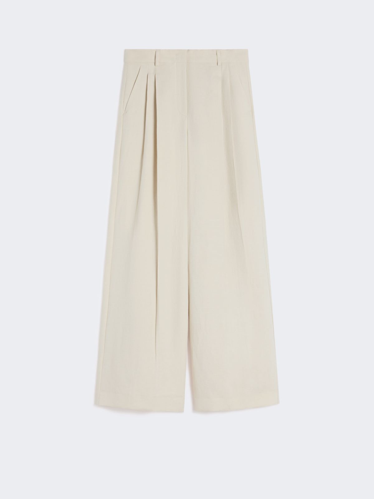 Viscose and linen wide-leg trousers - BEIGE - Weekend - 4