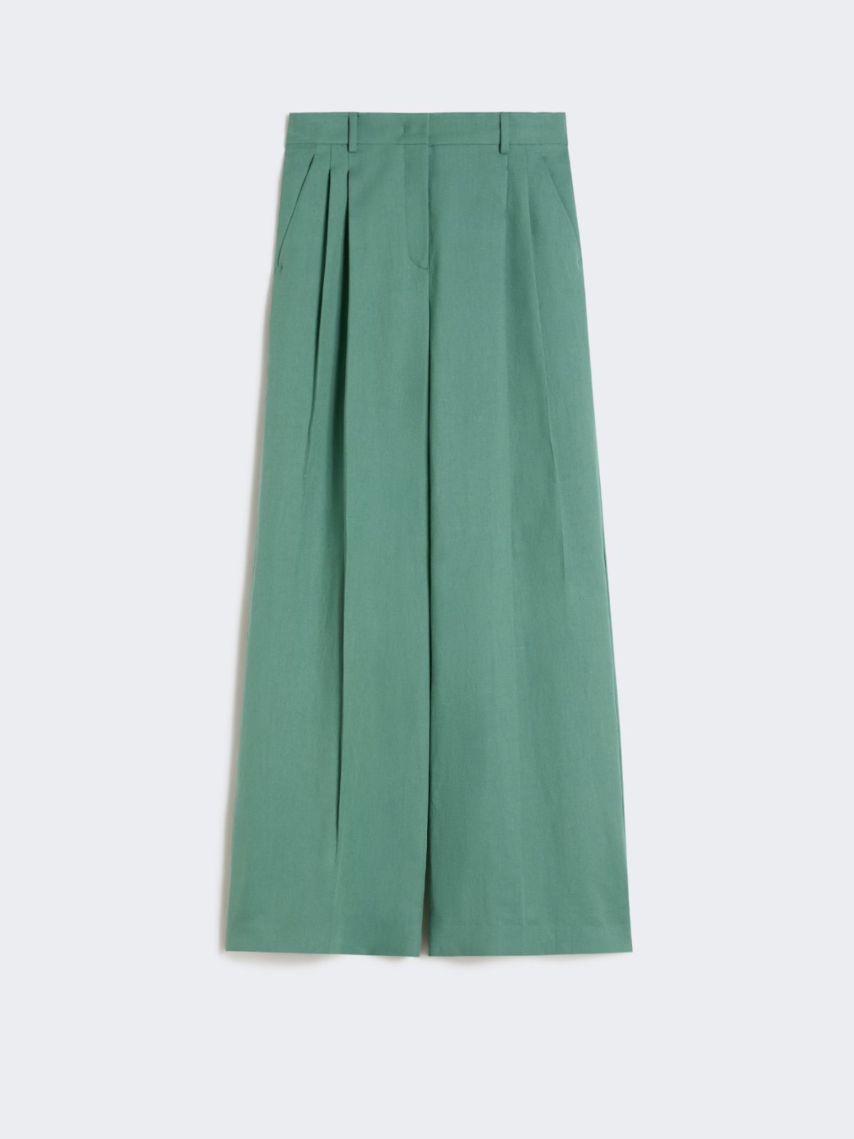 Viscose and linen wide-leg trousers - GREEN - Weekend - 4
