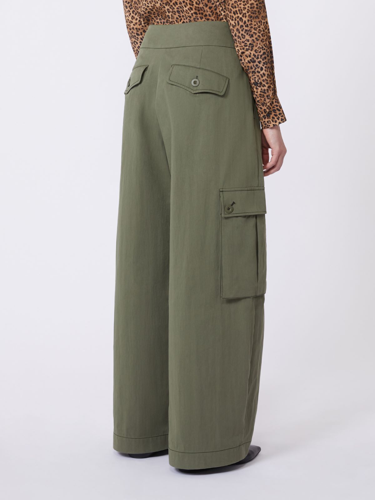 Cotton gabardine trousers - DARK GREEN - Weekend - 3