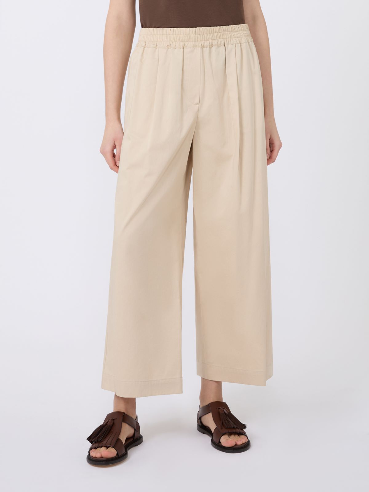 Pantalone in rasetto di cotone - BEIGE - Weekend - 2