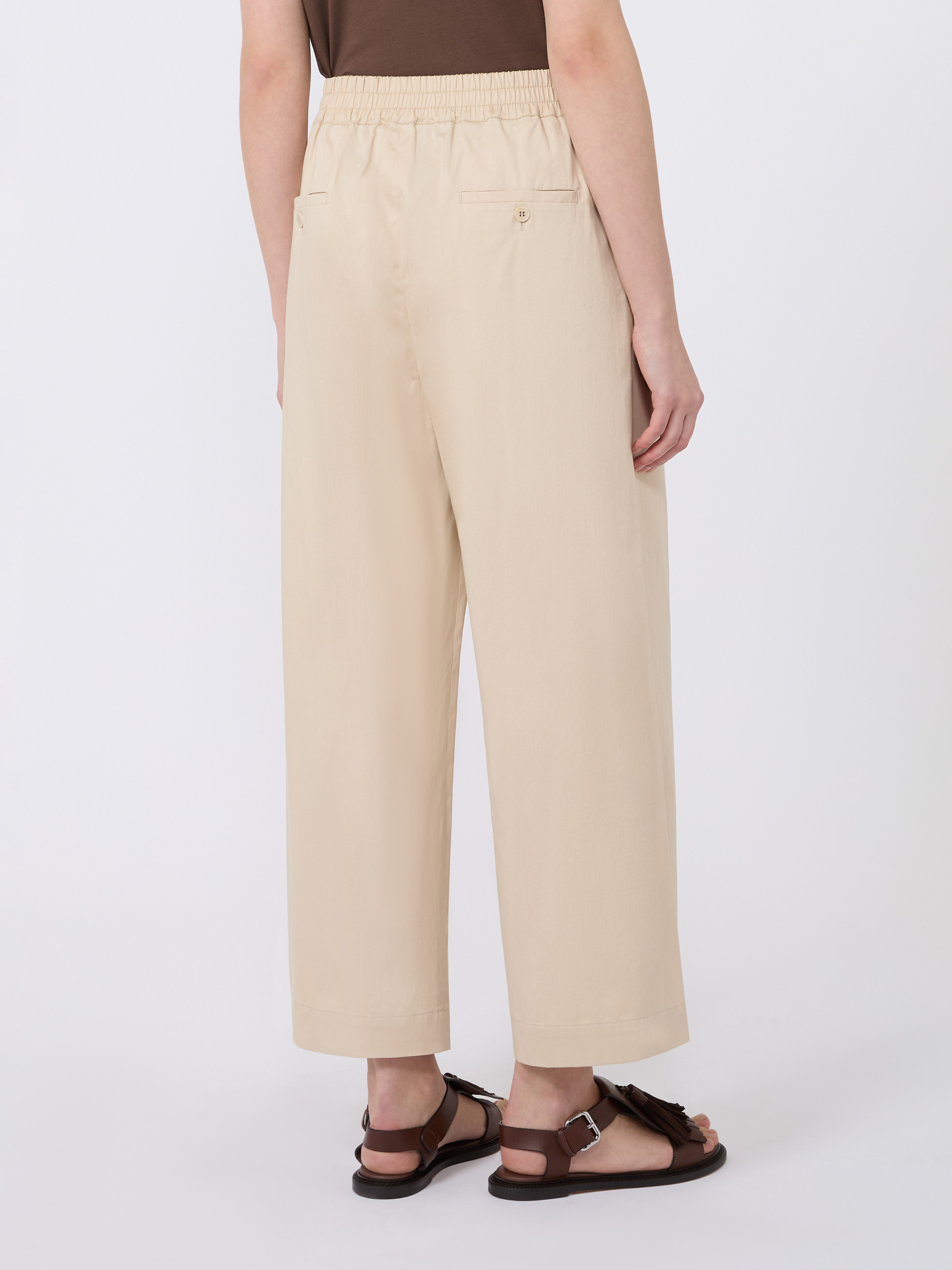 Cotton rasetto trousers - BEIGE - Weekend Max Mara - 3
