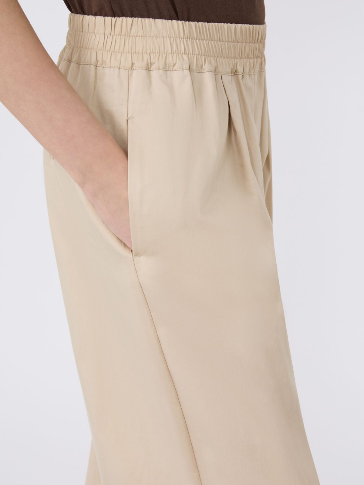 Pantalone in rasetto di cotone - BEIGE - Weekend - 4