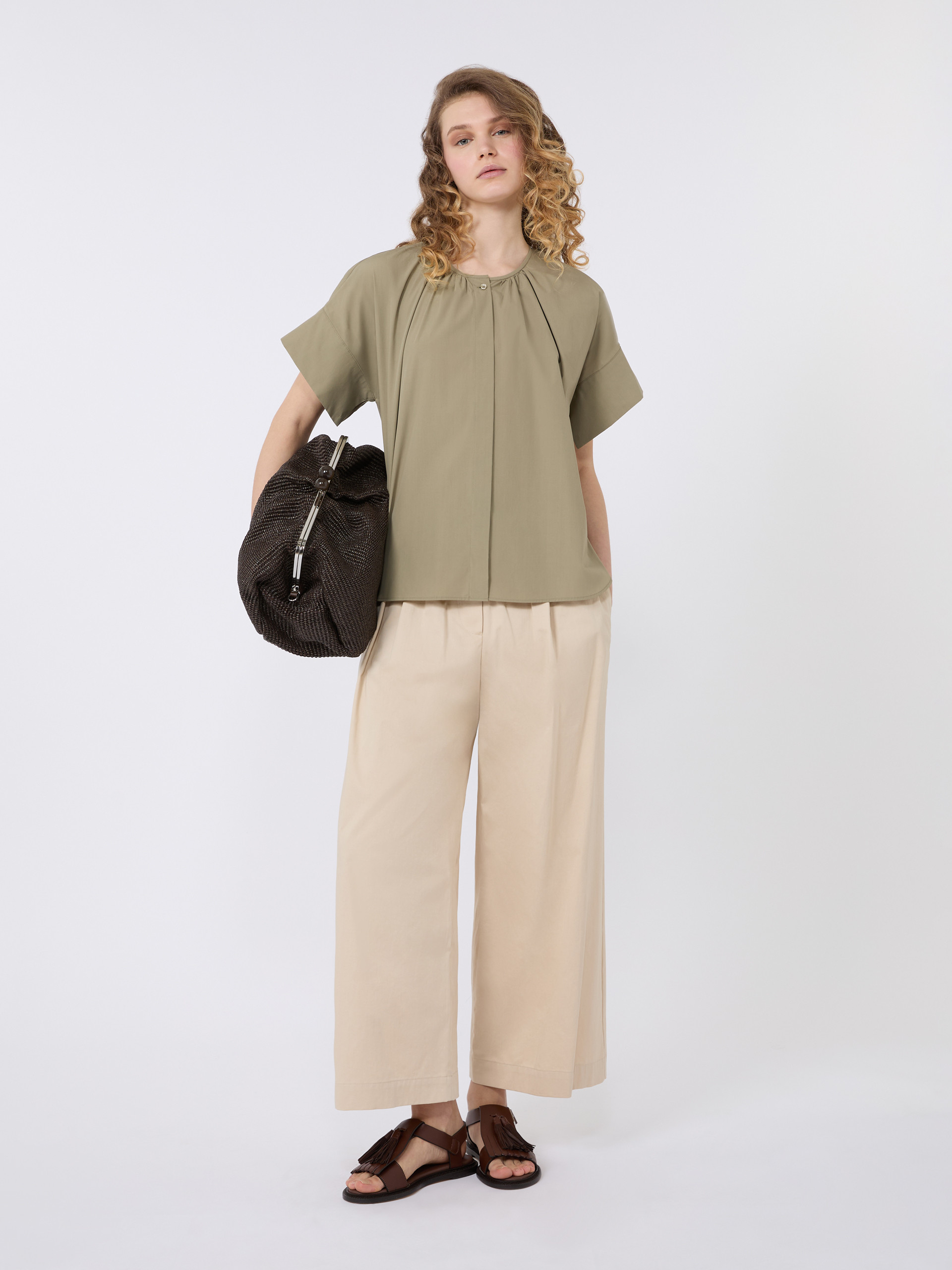 Cotton rasetto trousers - BEIGE - Weekend Max Mara