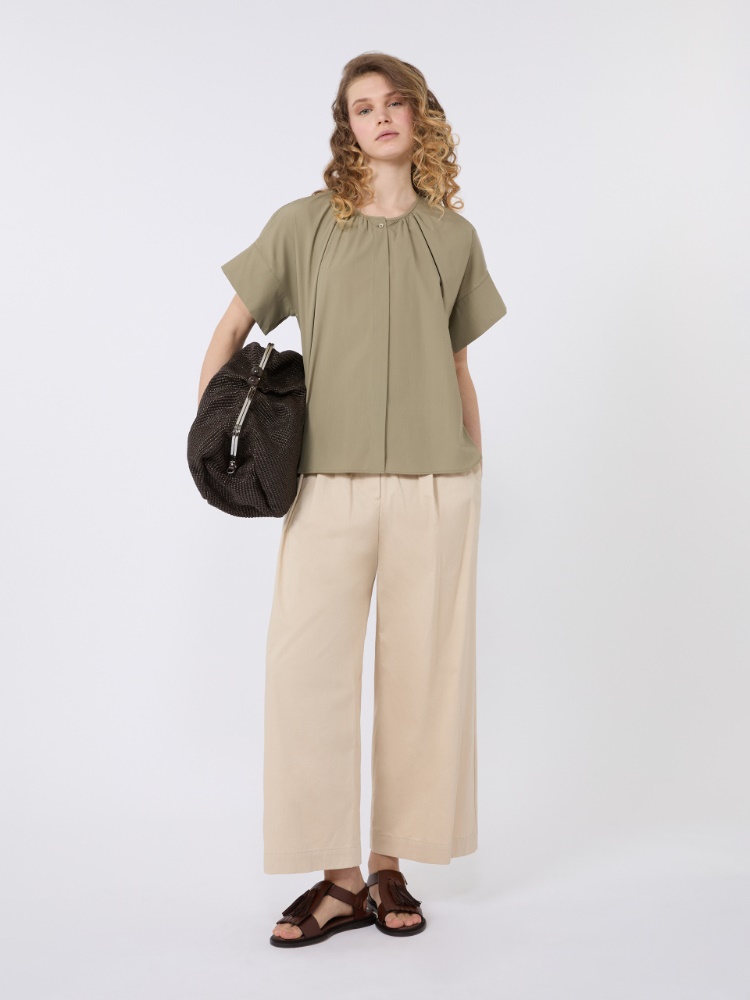 Pantalone in rasetto di cotone - BEIGE - Weekend