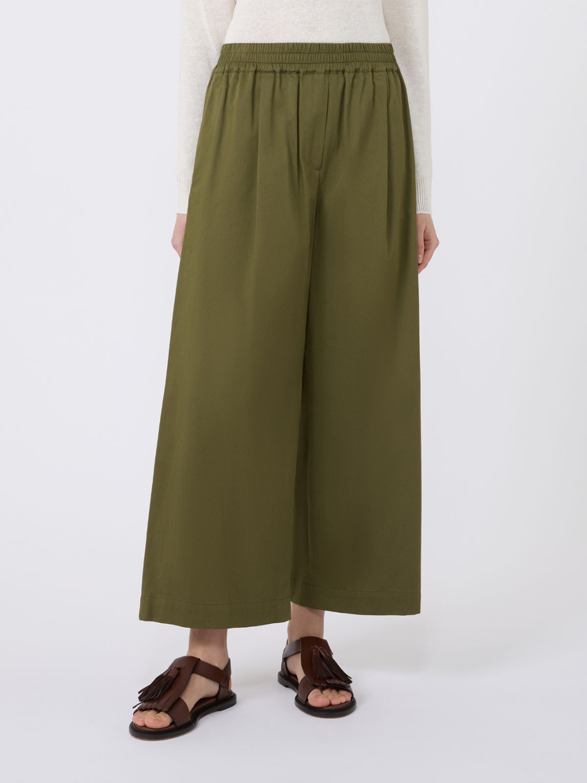 Cotton rasetto trousers - KAKI - Weekend - 2