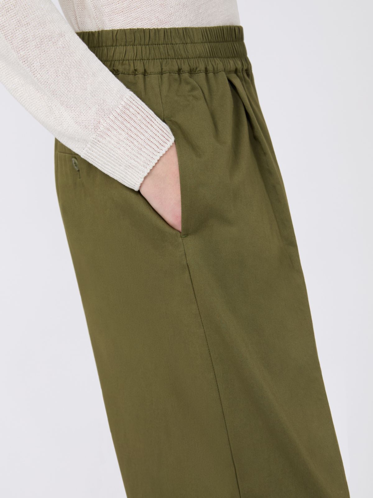 Cotton rasetto trousers - KAKI - Weekend - 4