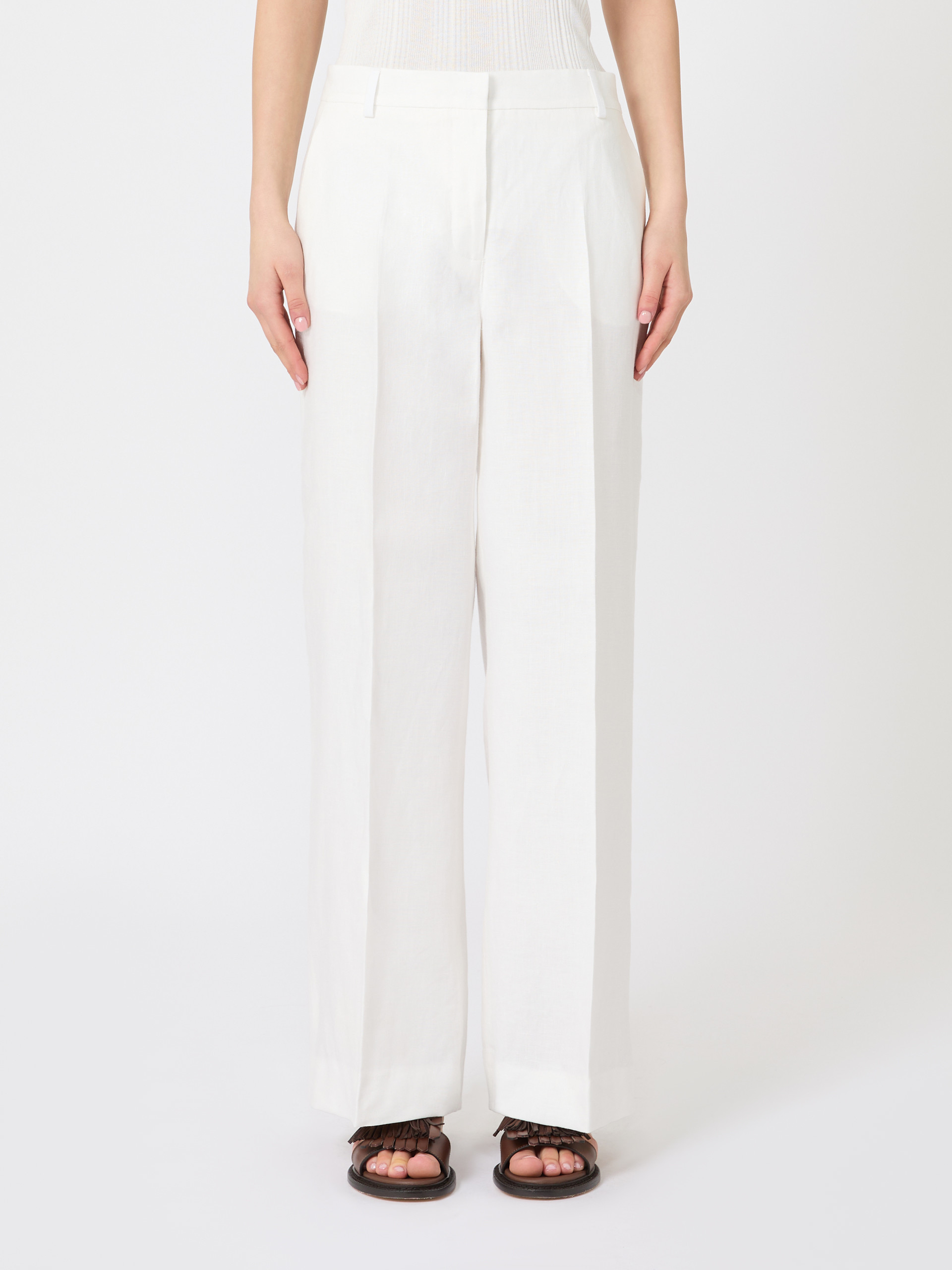 Linen canvas trousers - WHITE - Weekend Max Mara - 2