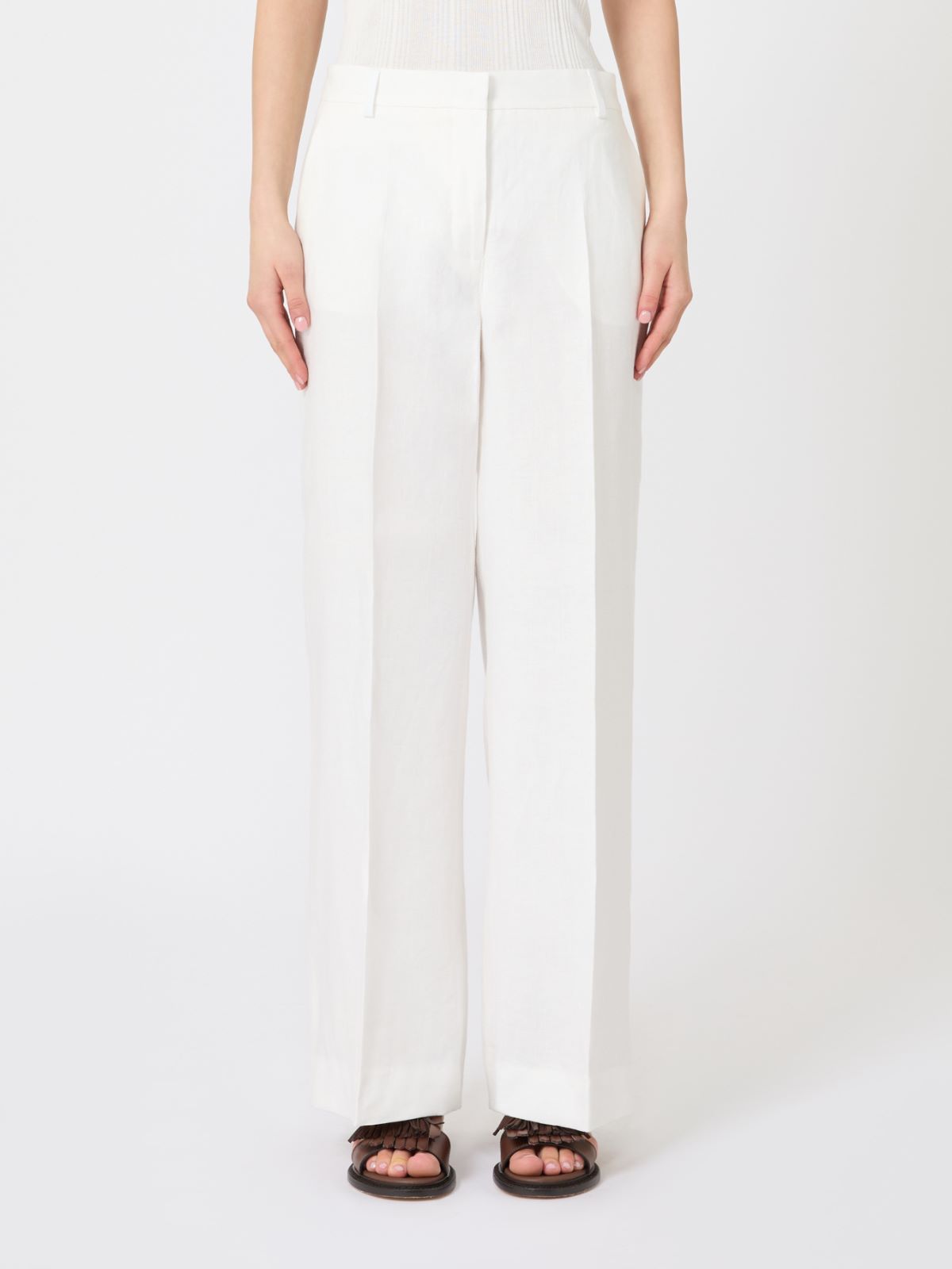 Pantalone in canvas di lino - BIANCO - Weekend - 2
