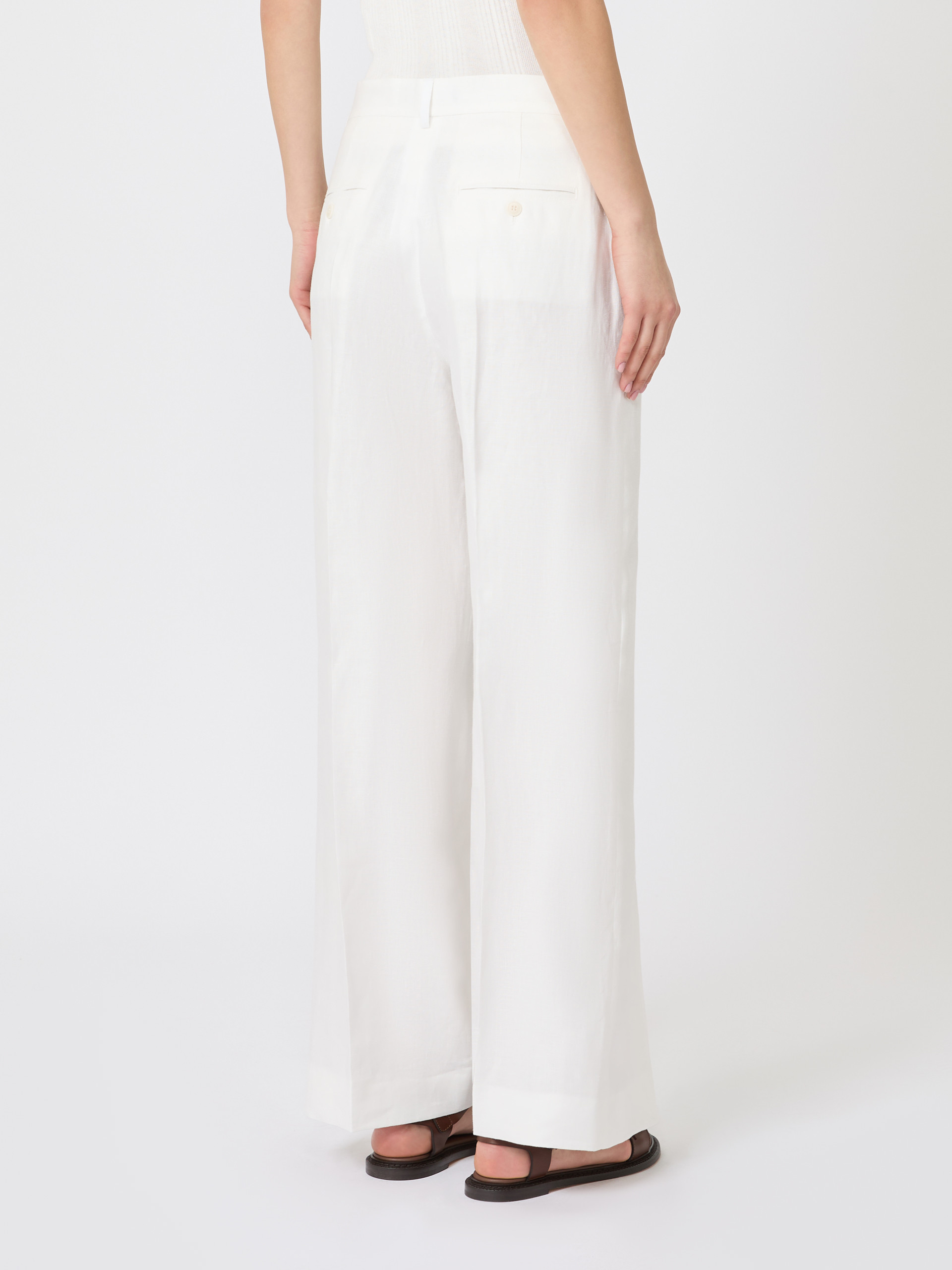 Linen canvas trousers - WHITE - Weekend Max Mara - 3