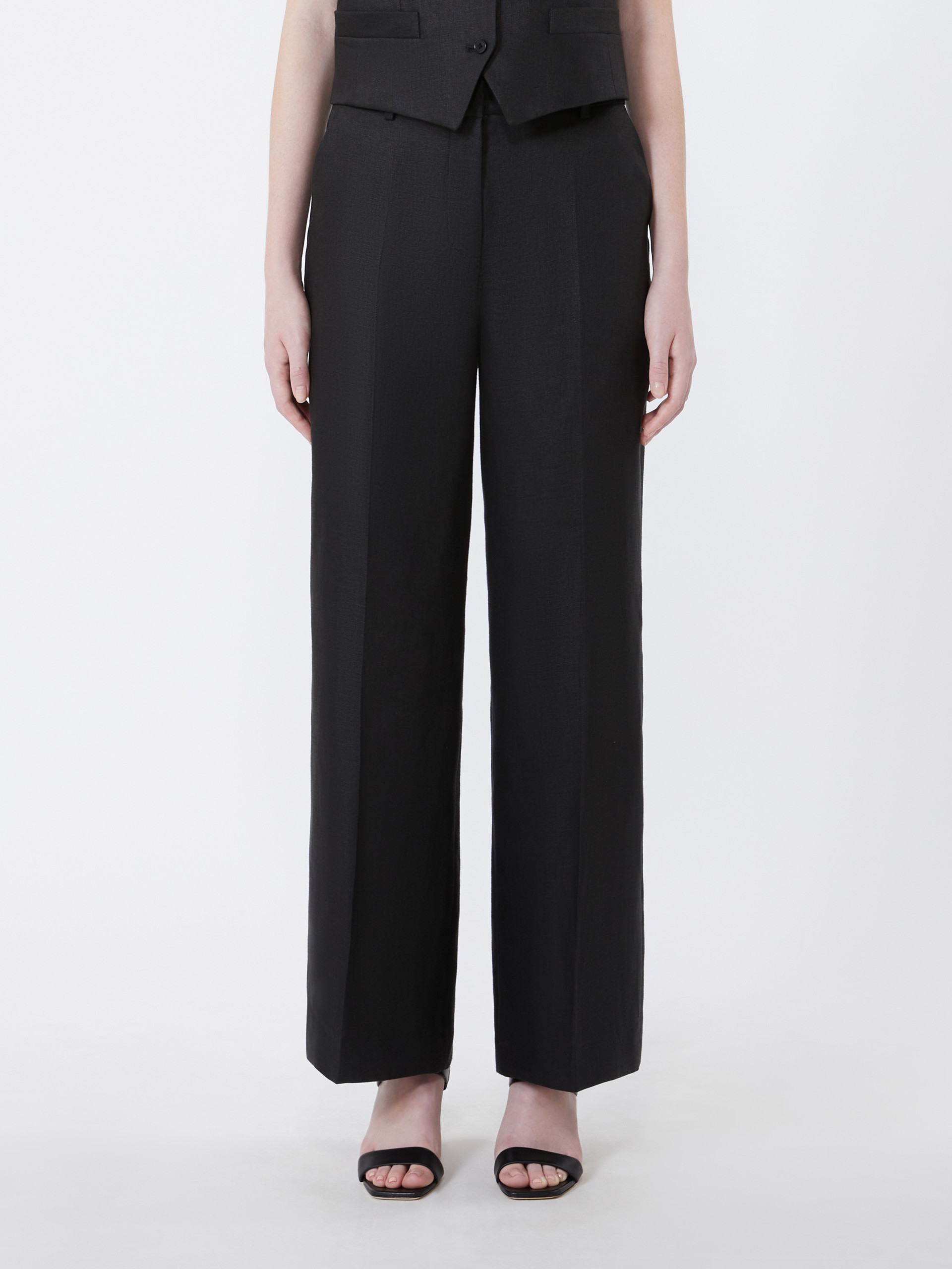 Linen canvas trousers - BLACK - Weekend Max Mara - 2