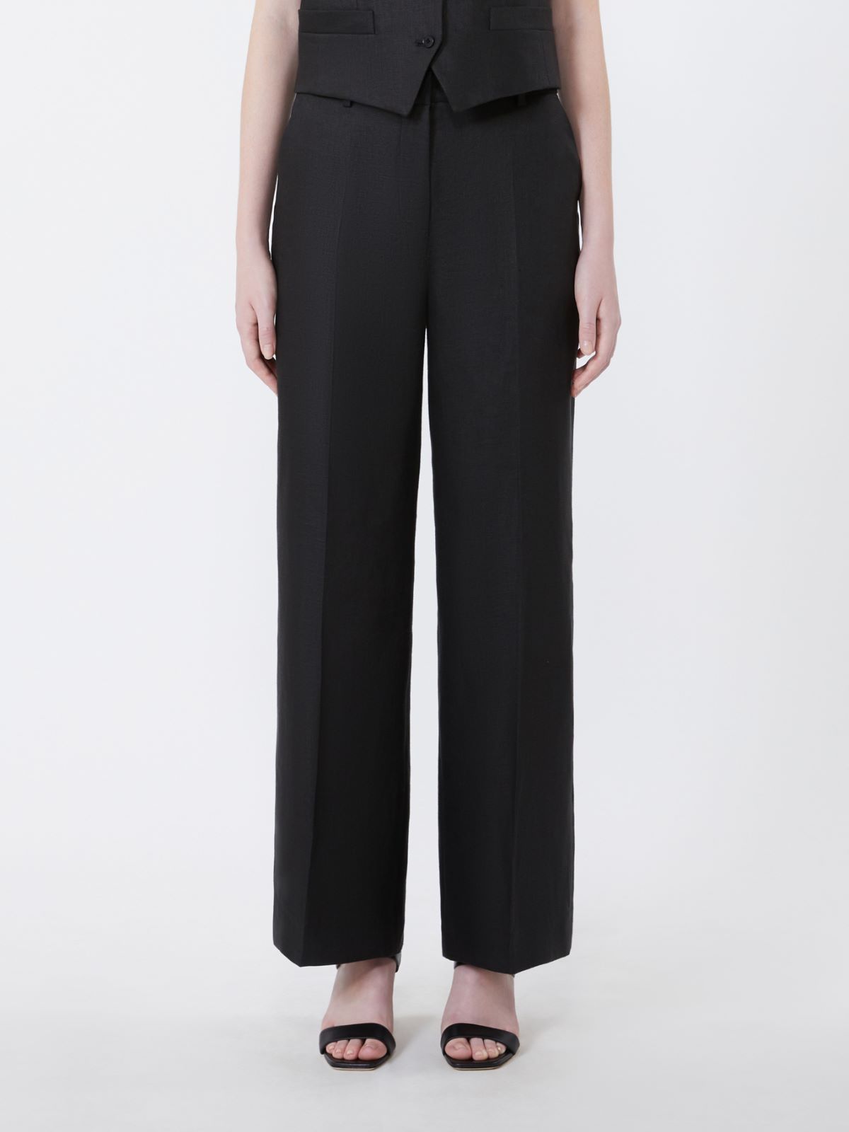 Linen canvas trousers - BLACK - Weekend - 2