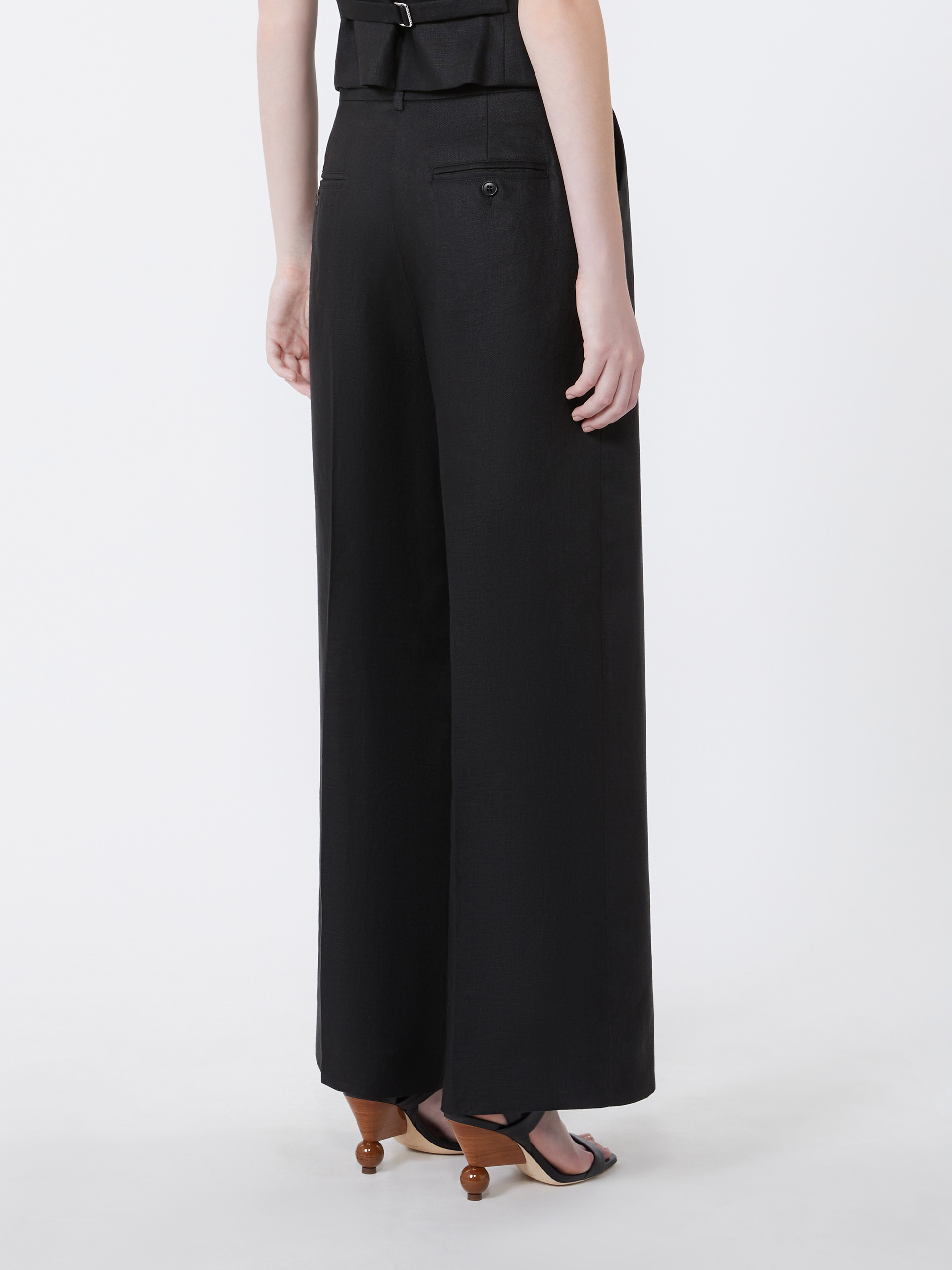 Linen canvas trousers - BLACK - Weekend Max Mara - 3