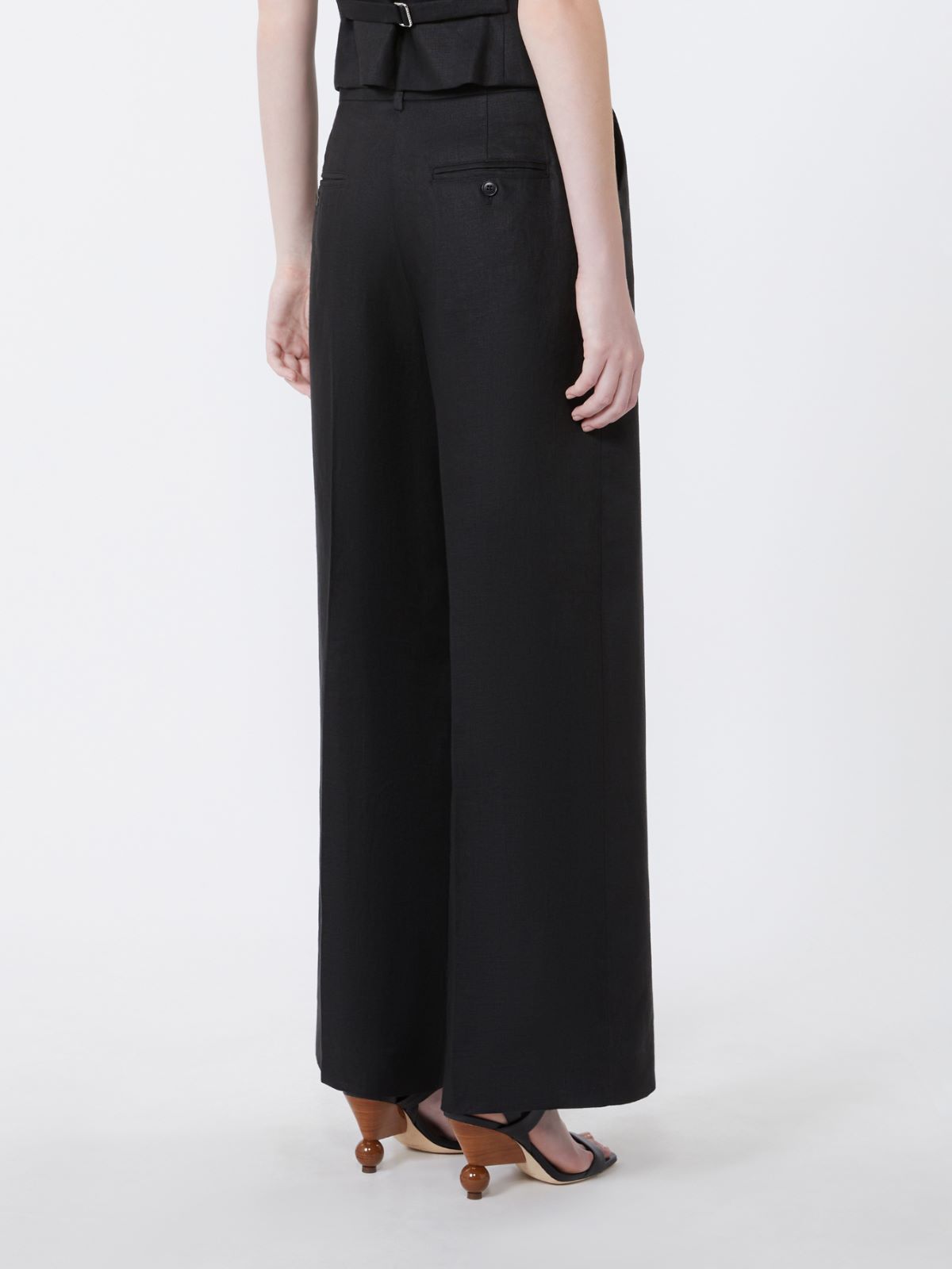 Linen canvas trousers - BLACK - Weekend - 3