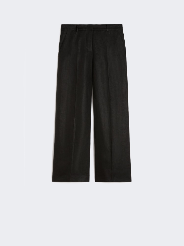 Linen canvas trousers - BLACK - Weekend