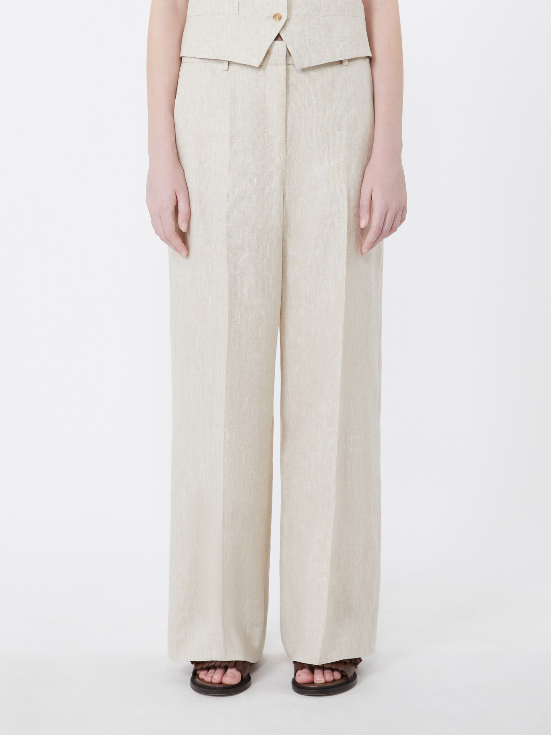 Linen canvas trousers - ECRU - Weekend Max Mara - 2