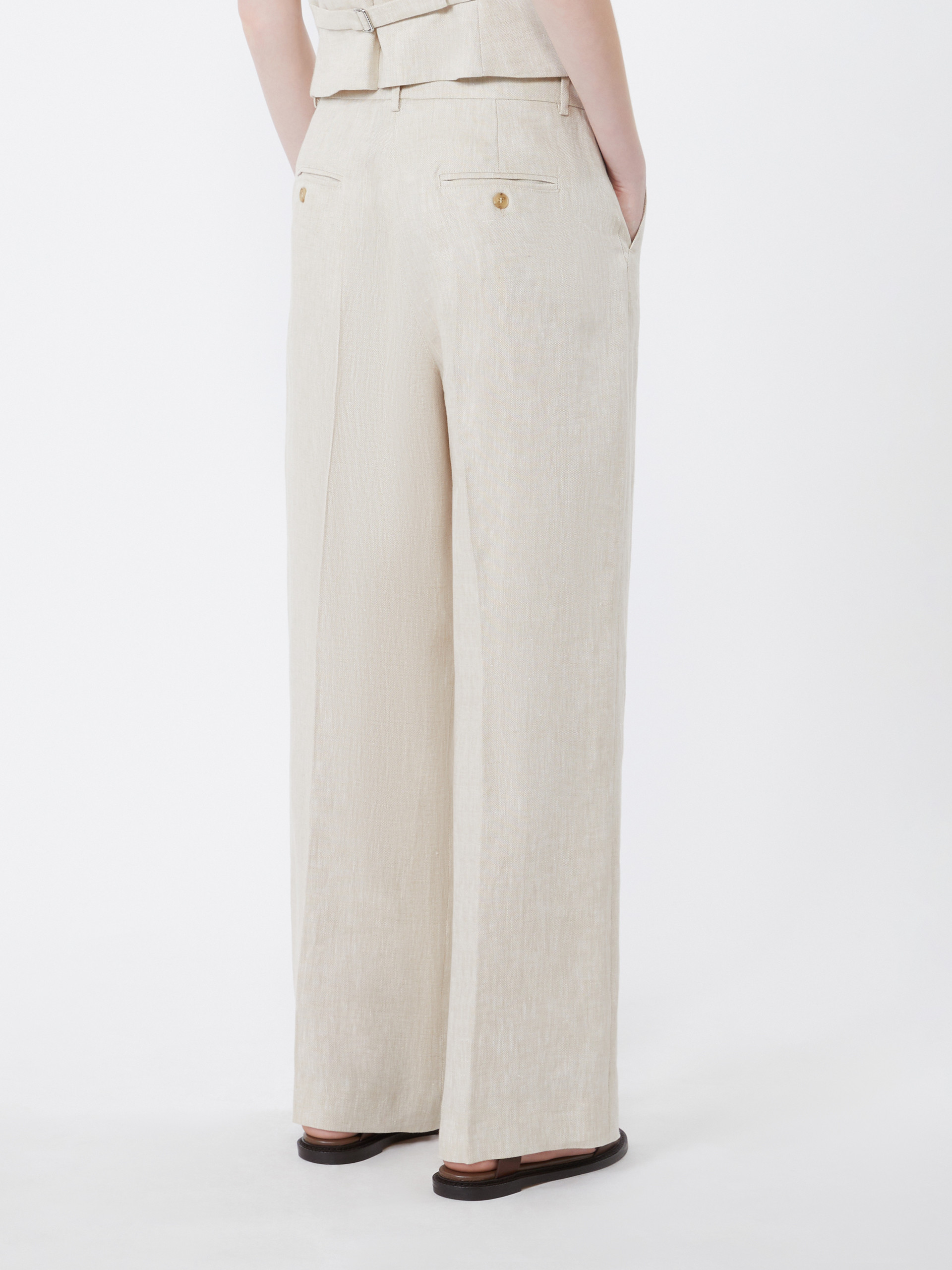 Linen canvas trousers - ECRU - Weekend Max Mara - 3