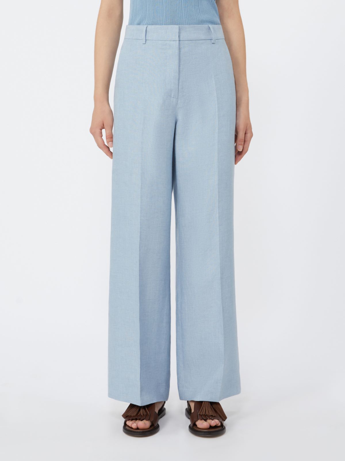 Linen canvas trousers - LIGHT BLUE - Weekend - 2