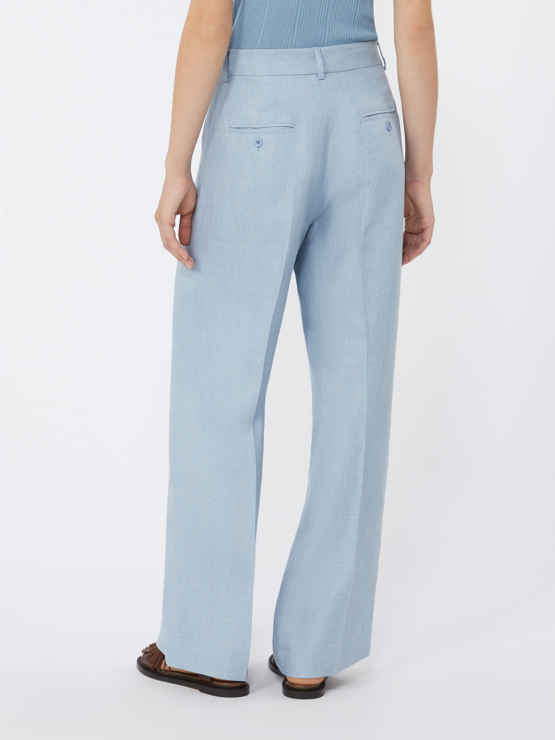 Linen canvas trousers - LIGHT BLUE - Weekend Max Mara - 3