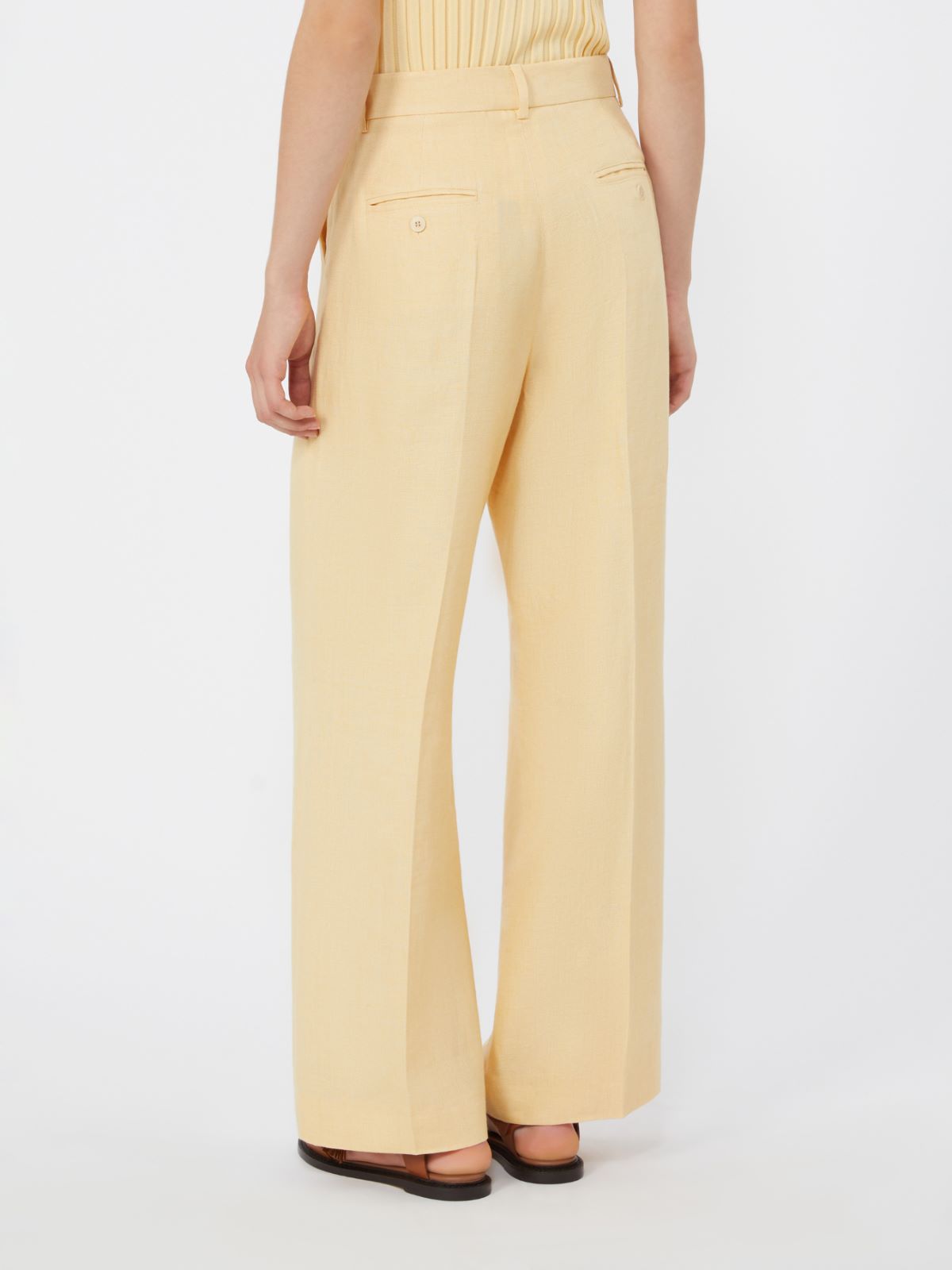 Linen canvas trousers - LIGHT YELLOW - Weekend - 3