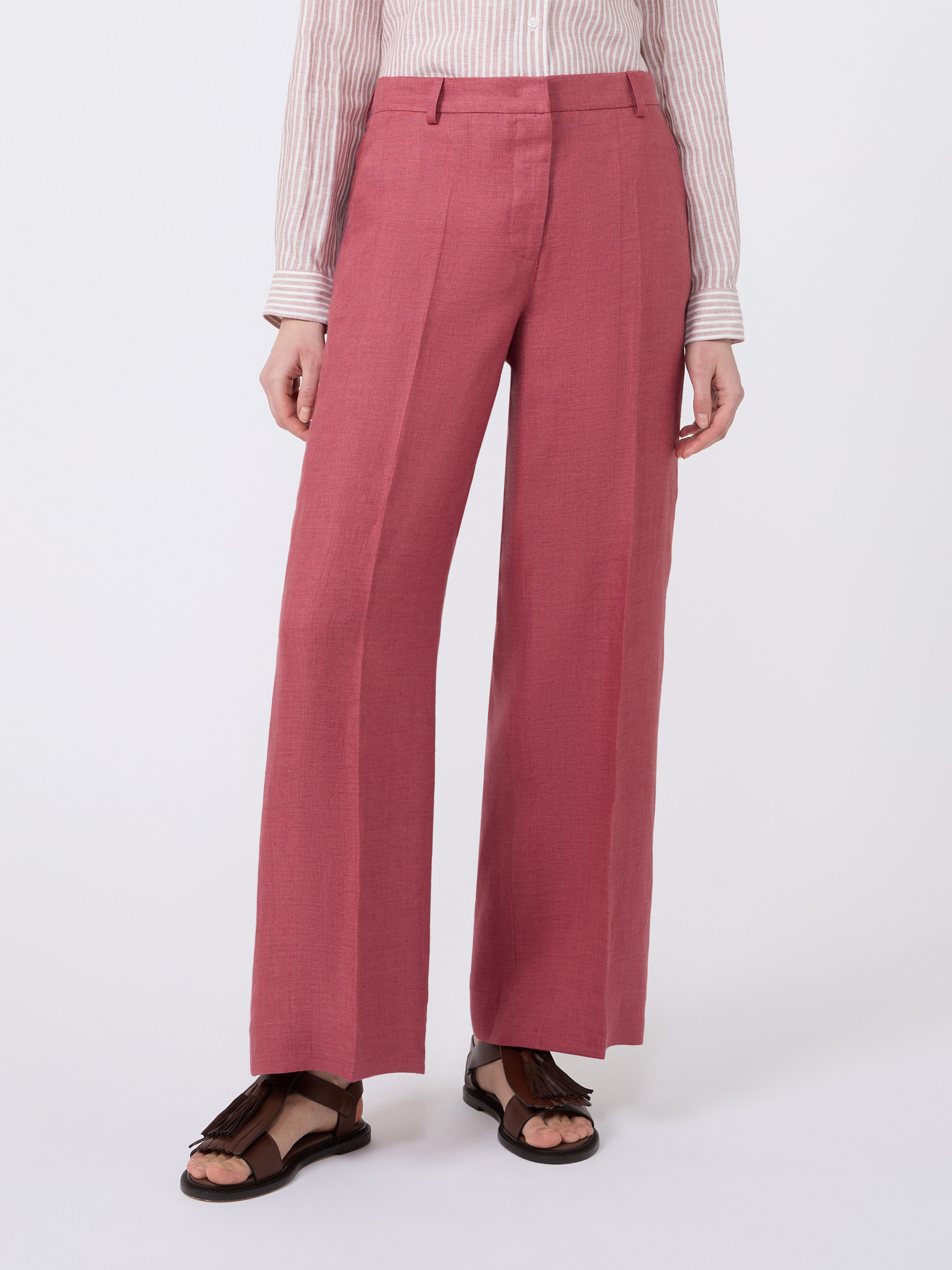 Linen canvas trousers - CHERRY - Weekend Max Mara - 2