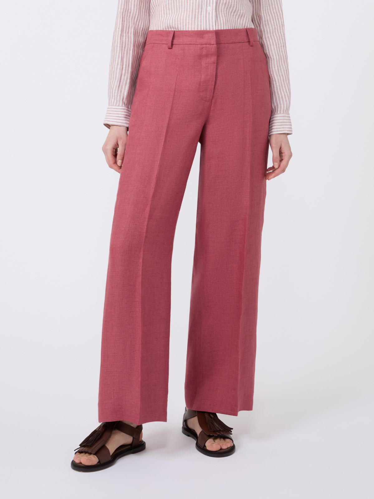 Pantalone in canvas di lino - CILIEGIA - Weekend - 2