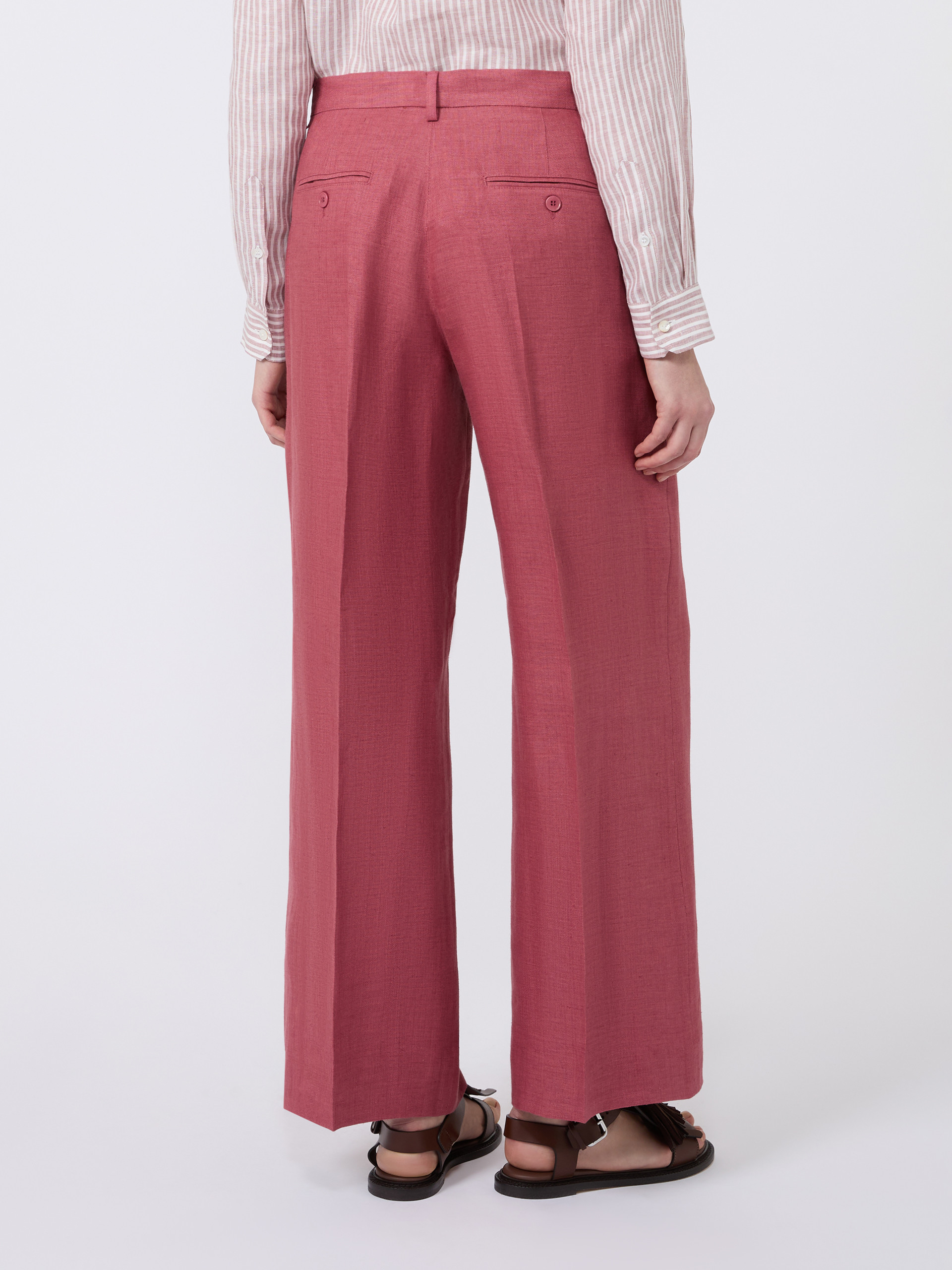 Linen canvas trousers - CHERRY - Weekend Max Mara - 3