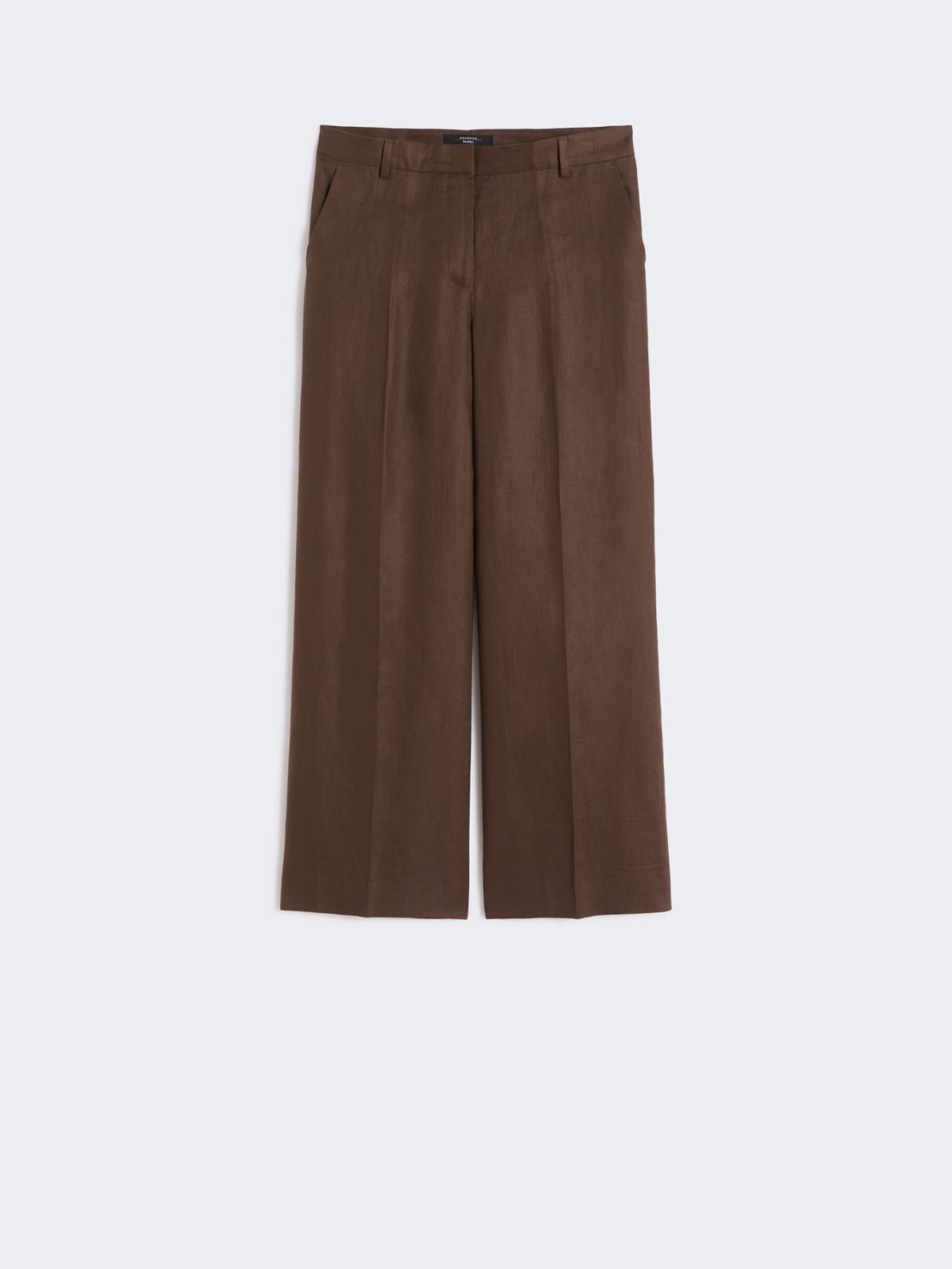 Linen canvas trousers - CHOCOLATE - Weekend - 5