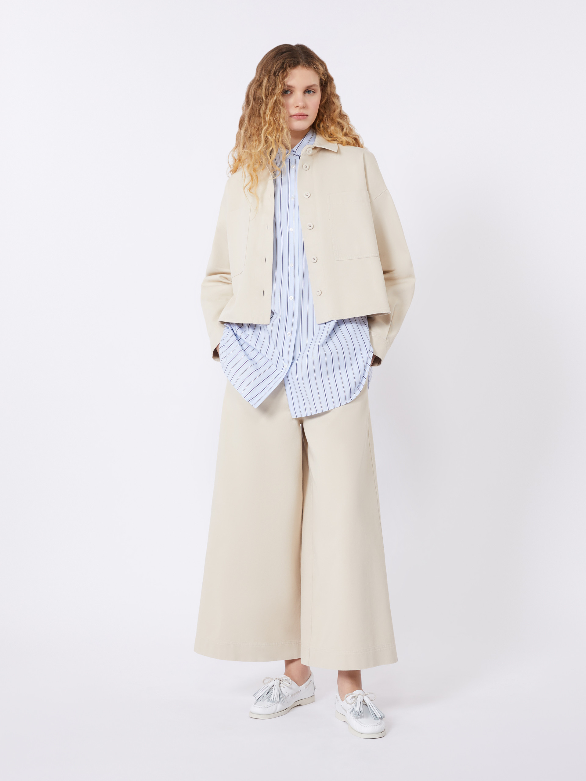 Cotton drill trousers - SAND - Weekend Max Mara