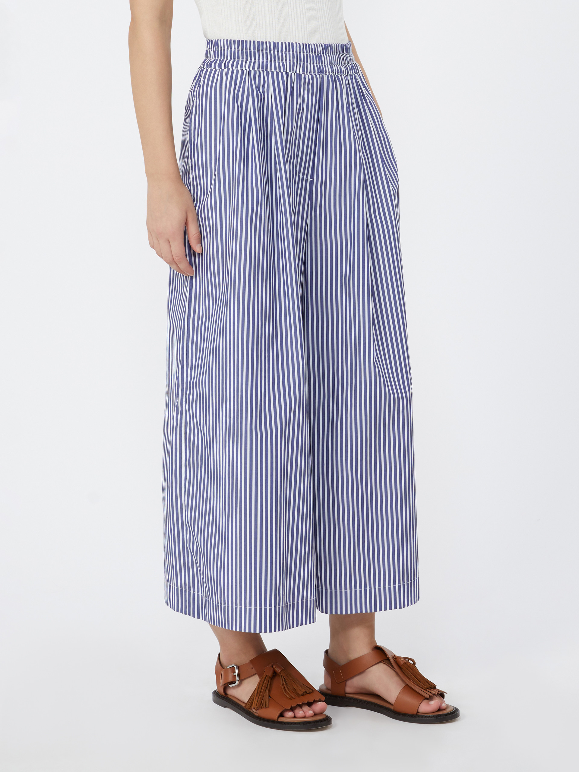 Cropped cotton poplin trousers - NAVY - Weekend Max Mara - 2