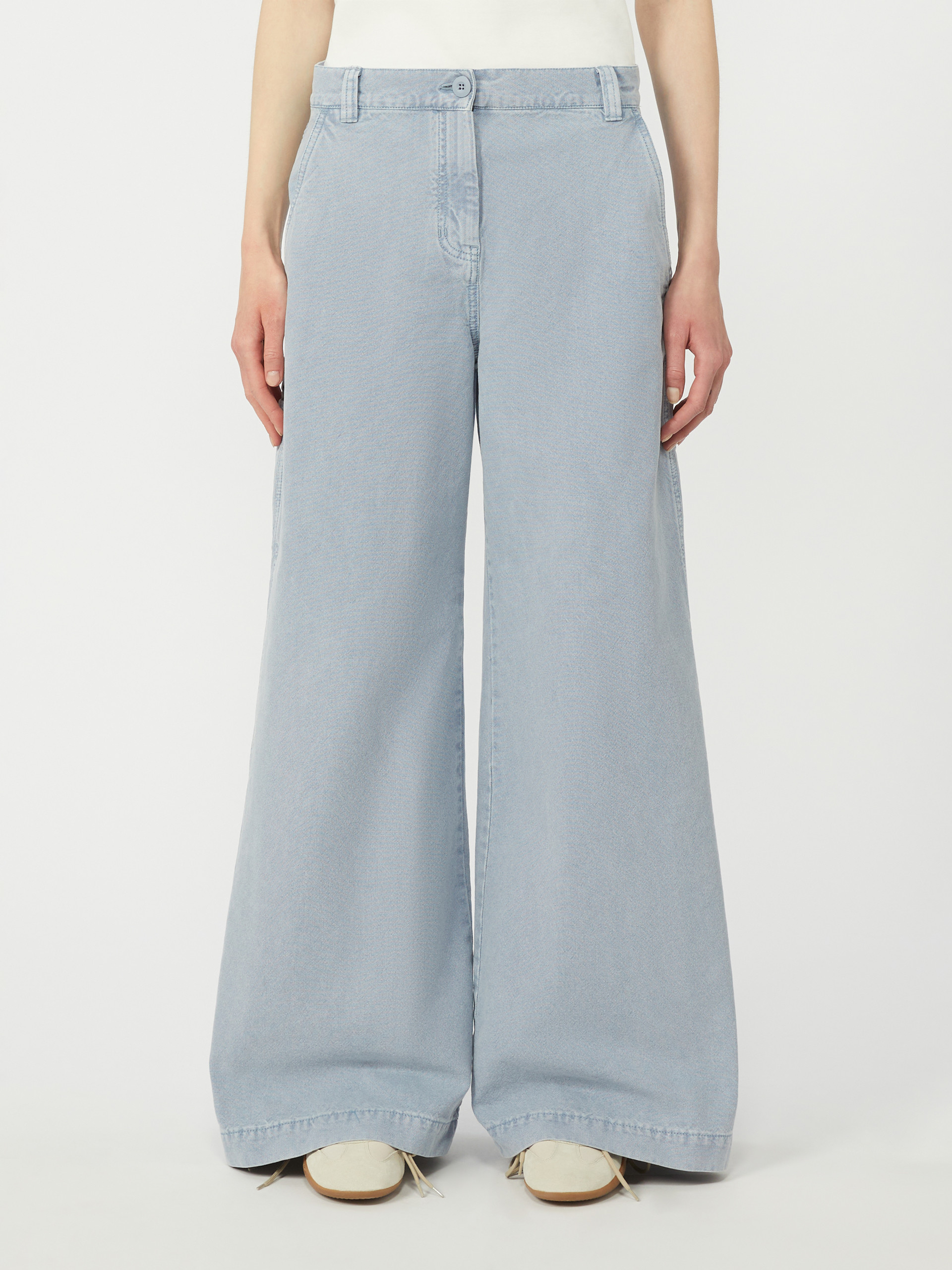 Cotton canvas wide-leg trousers - LIGHT BLUE - Weekend Max Mara - 2