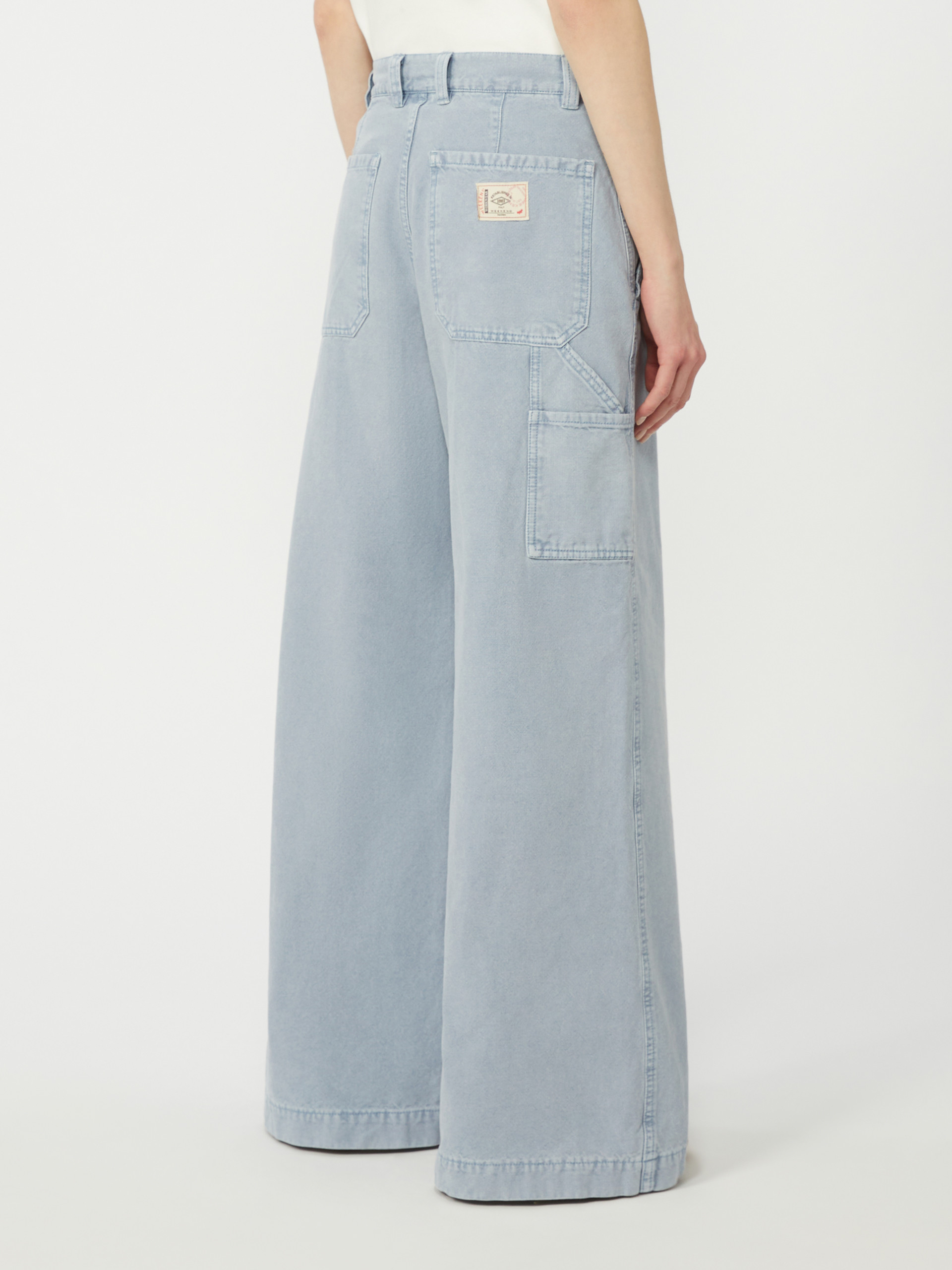 Cotton canvas wide-leg trousers - LIGHT BLUE - Weekend Max Mara - 3