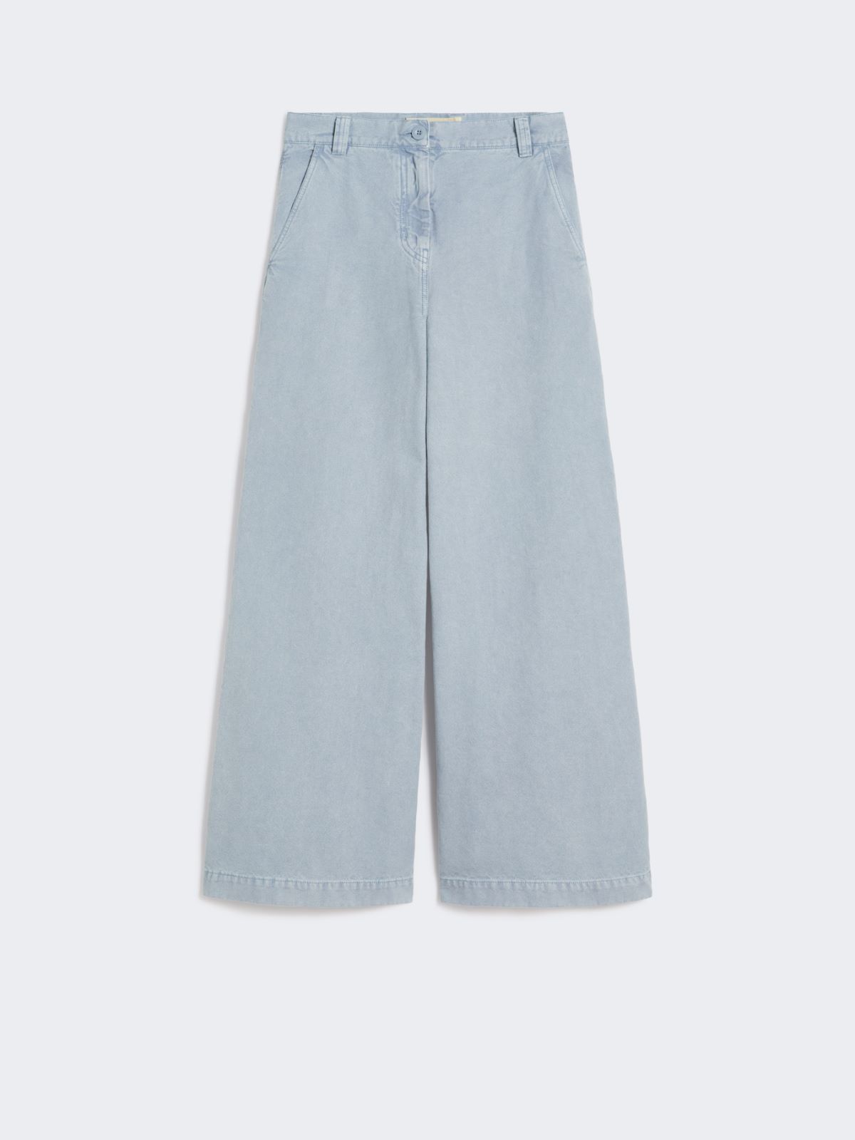 Cotton canvas wide-leg trousers - LIGHT BLUE - Weekend - 5