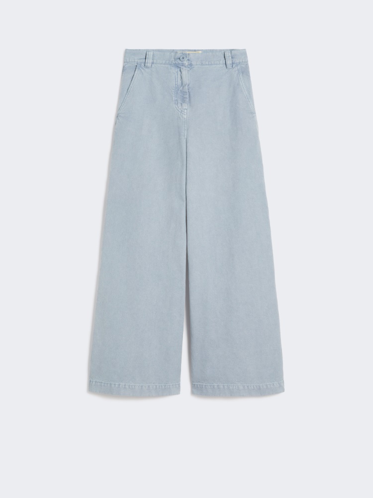 Cotton canvas wide-leg trousers - LIGHT BLUE - Weekend