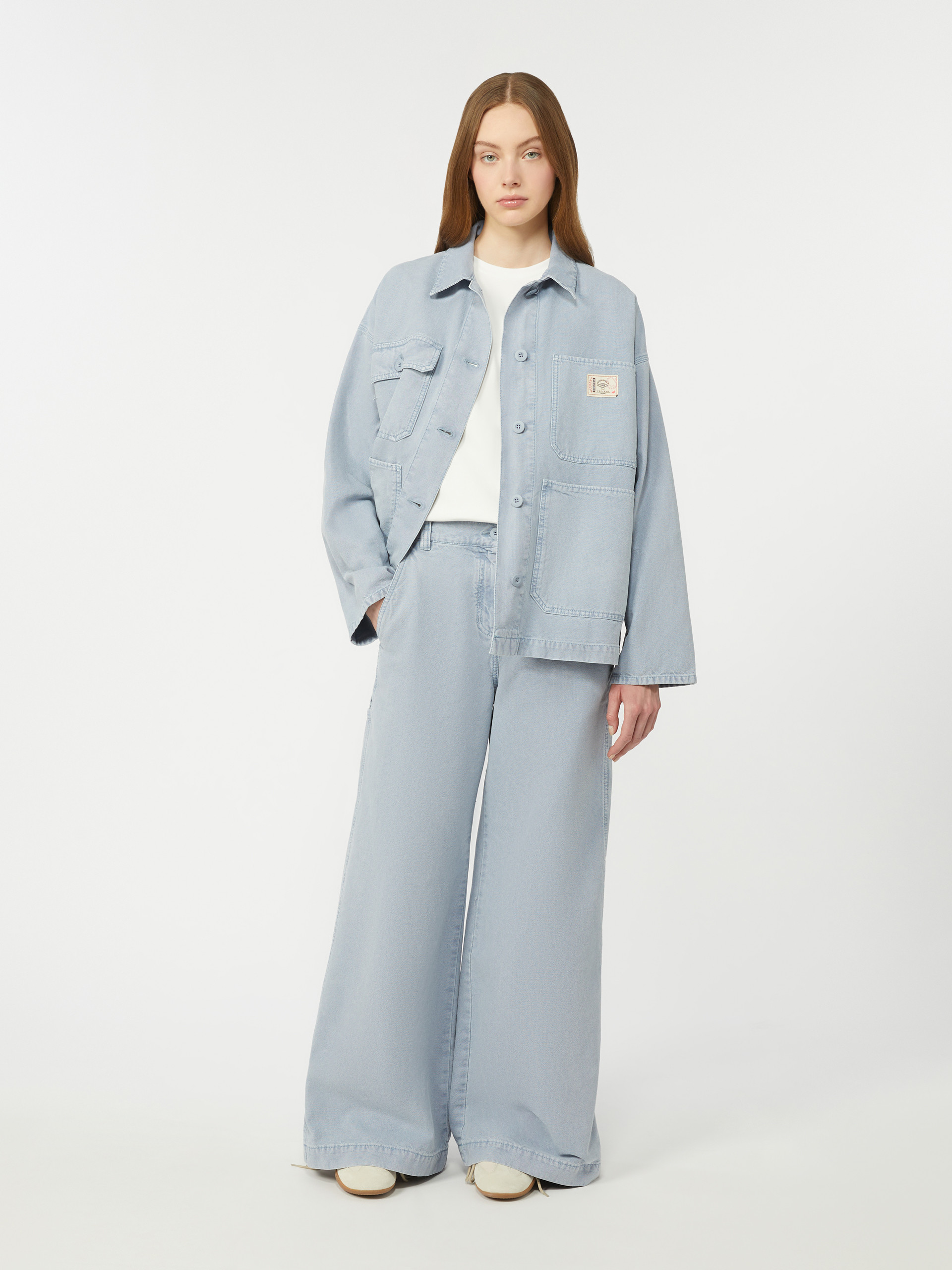 Cotton canvas wide-leg trousers - LIGHT BLUE - Weekend Max Mara