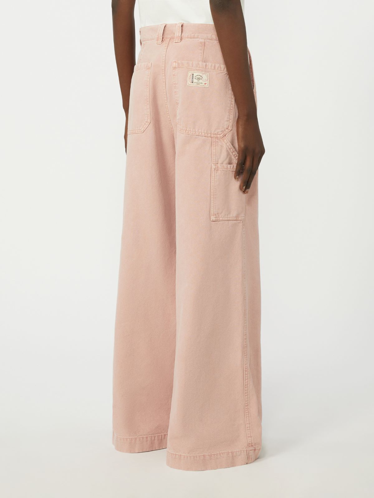 Cotton canvas wide-leg trousers - PINK - Weekend - 3